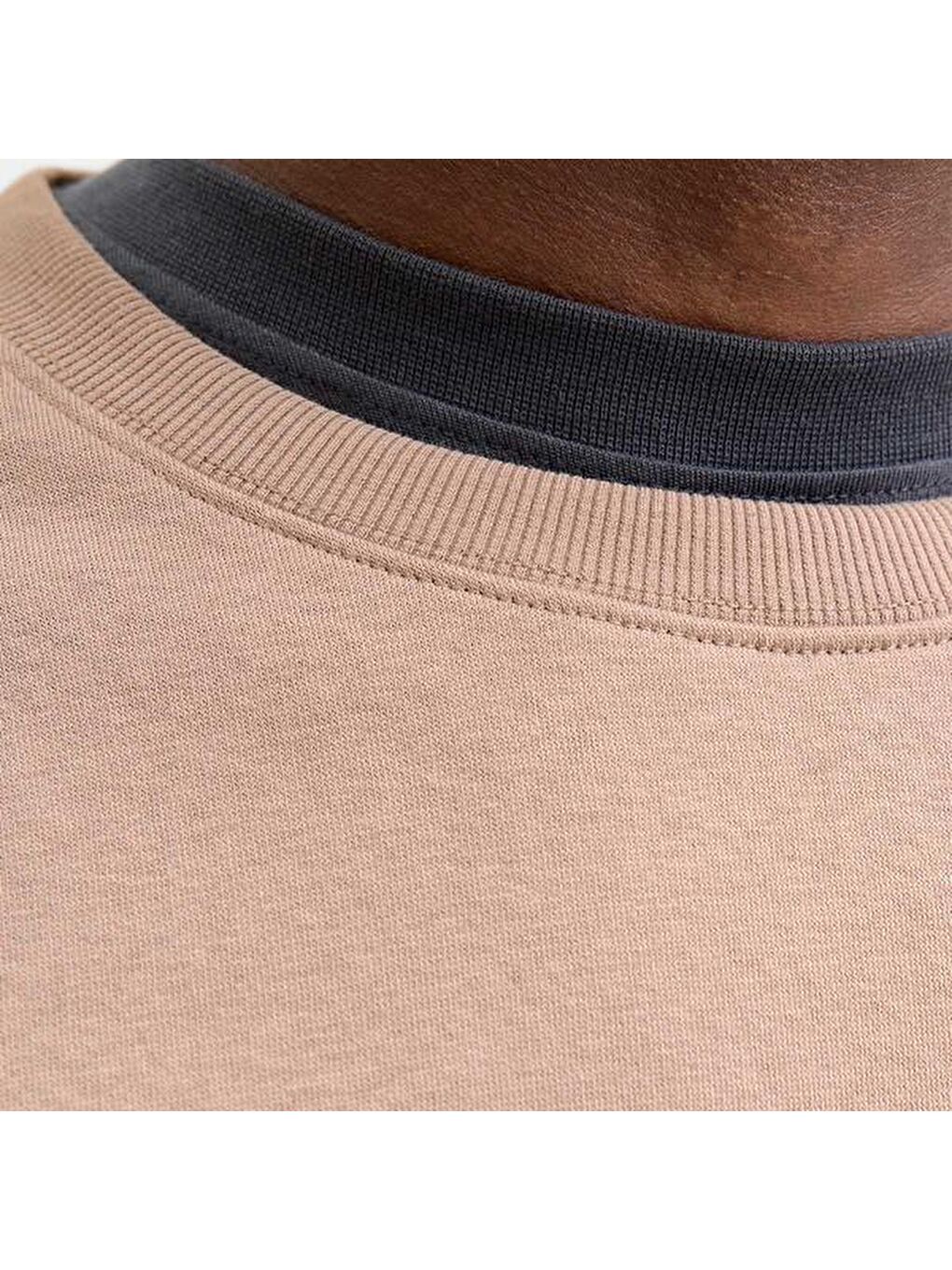 Jack&Jones Star Basic Erkek Bej Sweatshirt-3