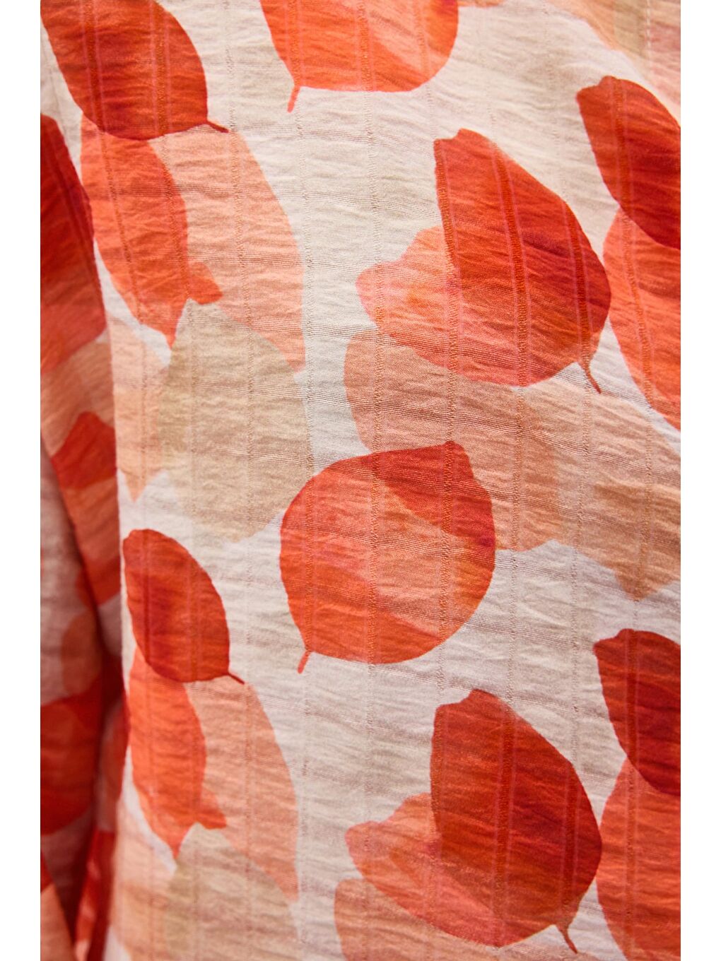 Pembe Kolu Katlamalı İnce Gömlek - Nar Çiçeği-6