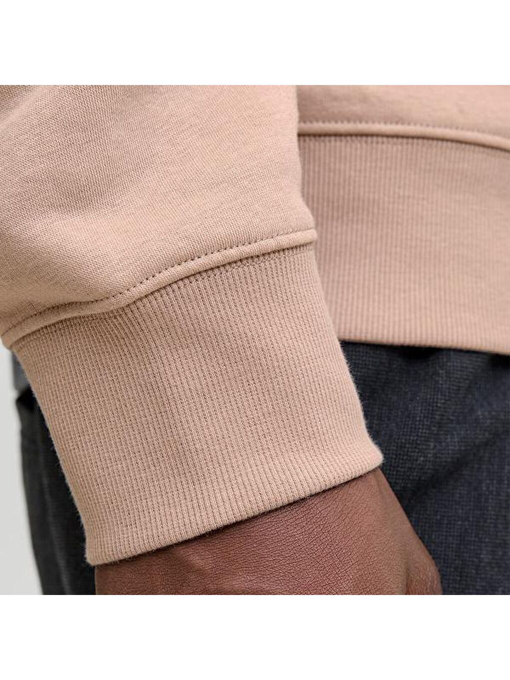 Jack&Jones Star Basic Erkek Bej Sweatshirt-4