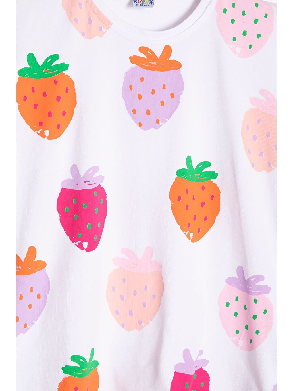 Pembe Somon Meyve Desenli Tişörtlü Kız Çocuk Şortlu Yazlık Takım 23963-4