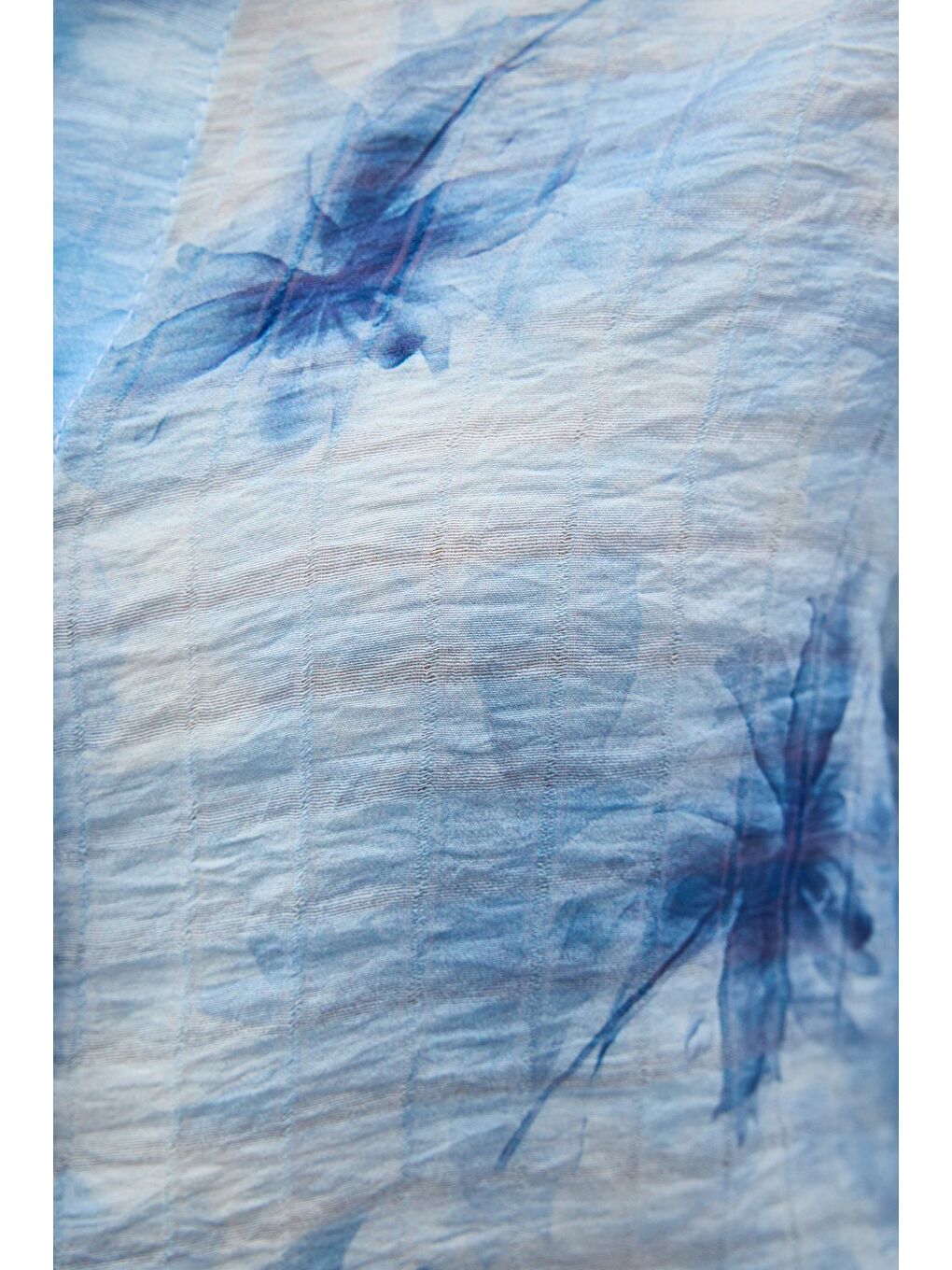 Kolu Katlamalı İnce Gömlek - Mavi-6