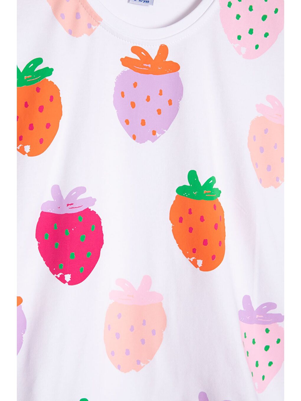 Lila Meyve Desenli Tişörtlü Kız Çocuk Şortlu Yazlık Takım 23828-4