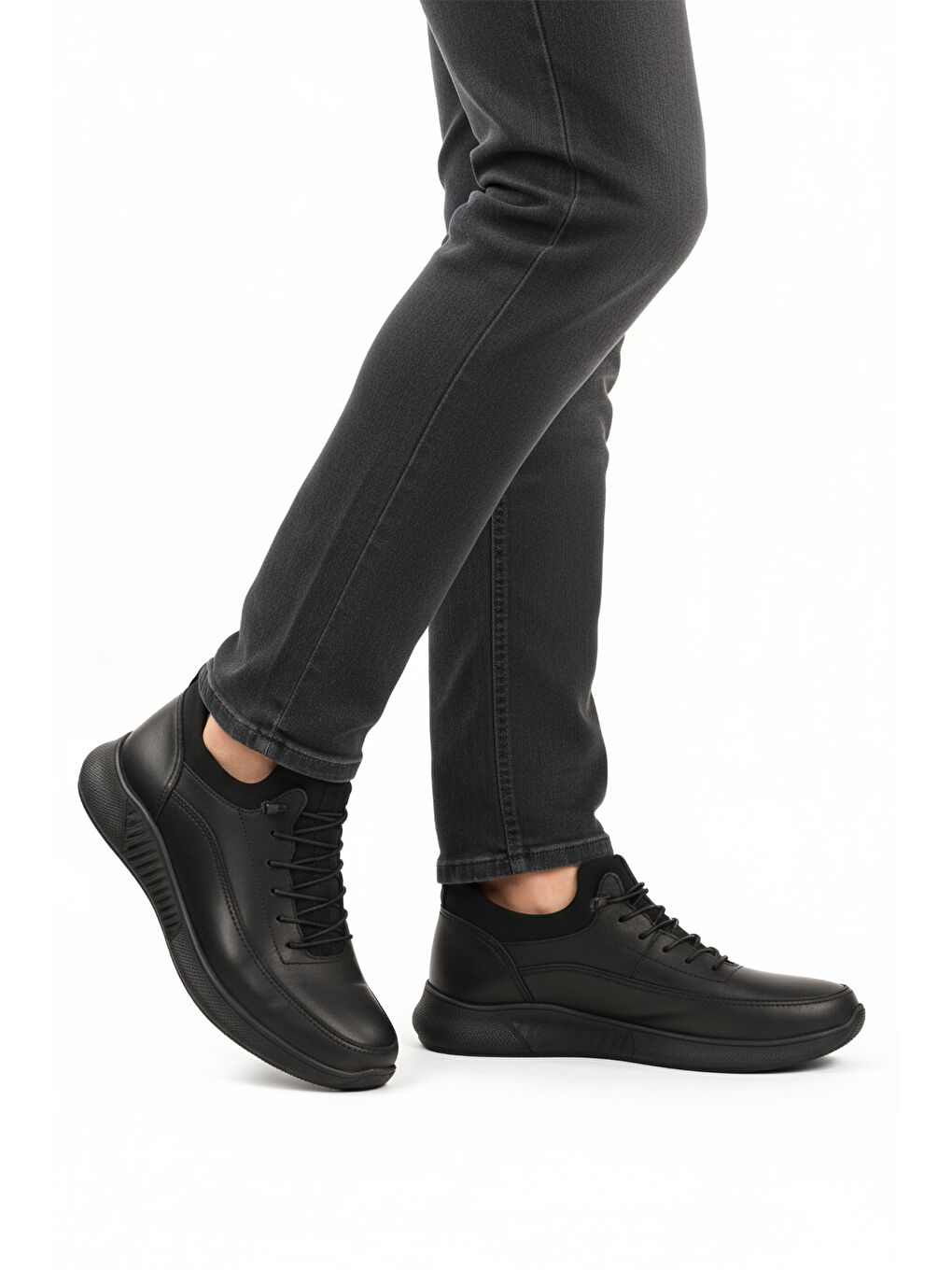 Siyah Floter Hakiki Deri Erkek Casual Ayakkabı 110 M-2