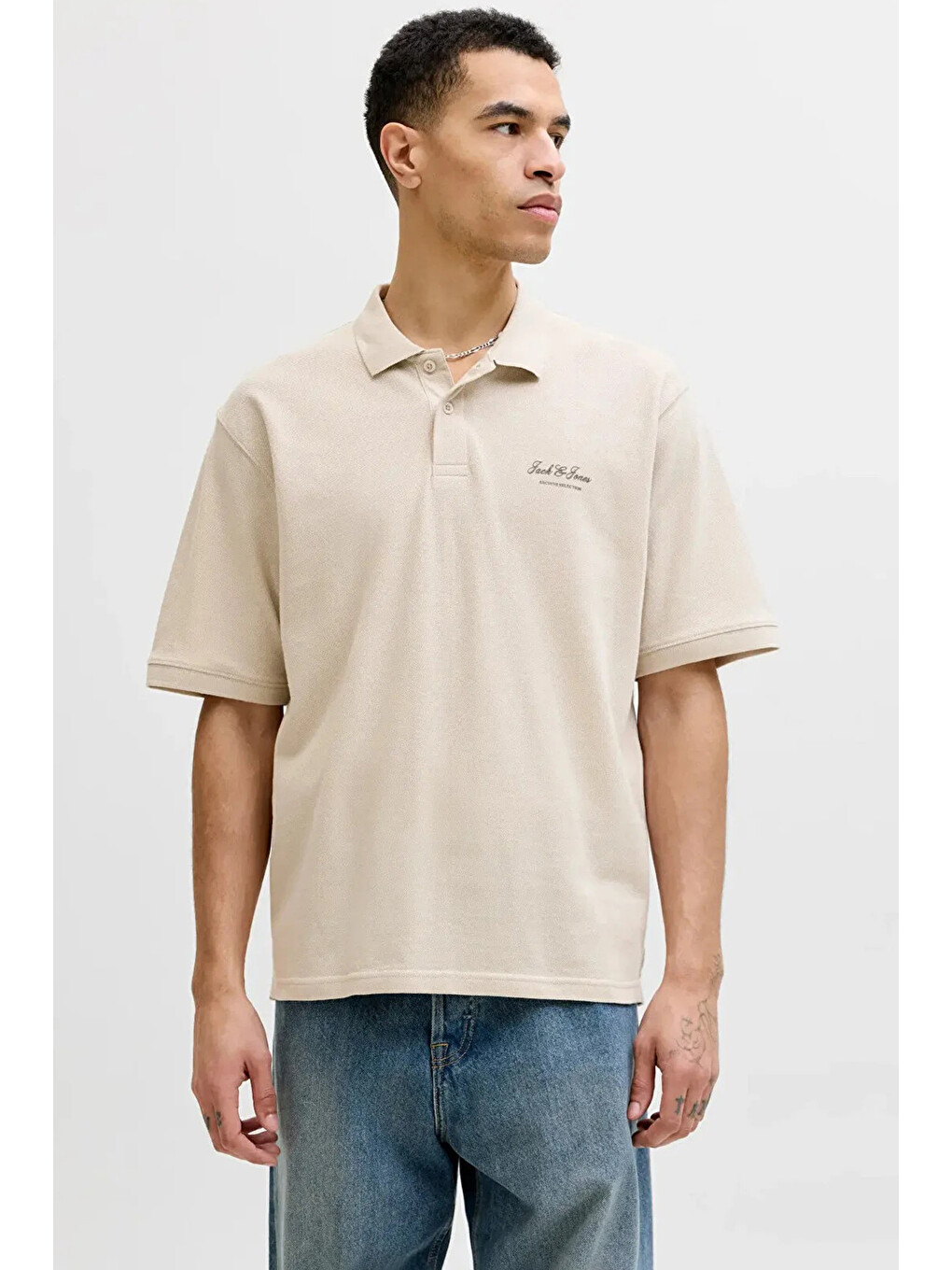 Bej Essentials Jjearchive Logolu Pamuklu Polo Yaka T Shirt 12288877