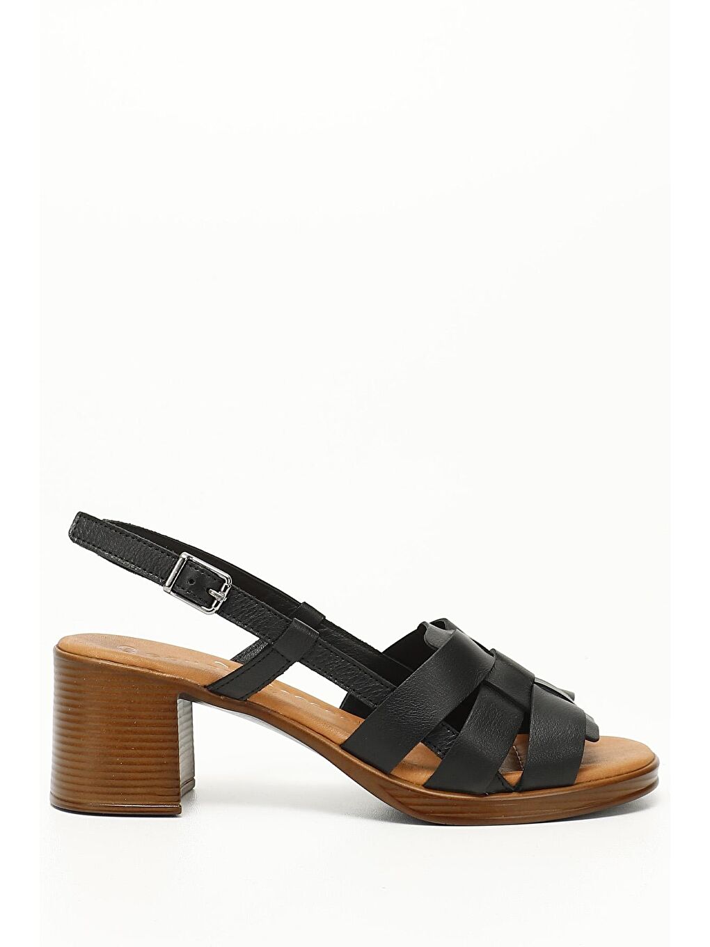 Siyah SİYAH  Hakiki Deri Kalın Topuklu Kadın Sandalet 45310
