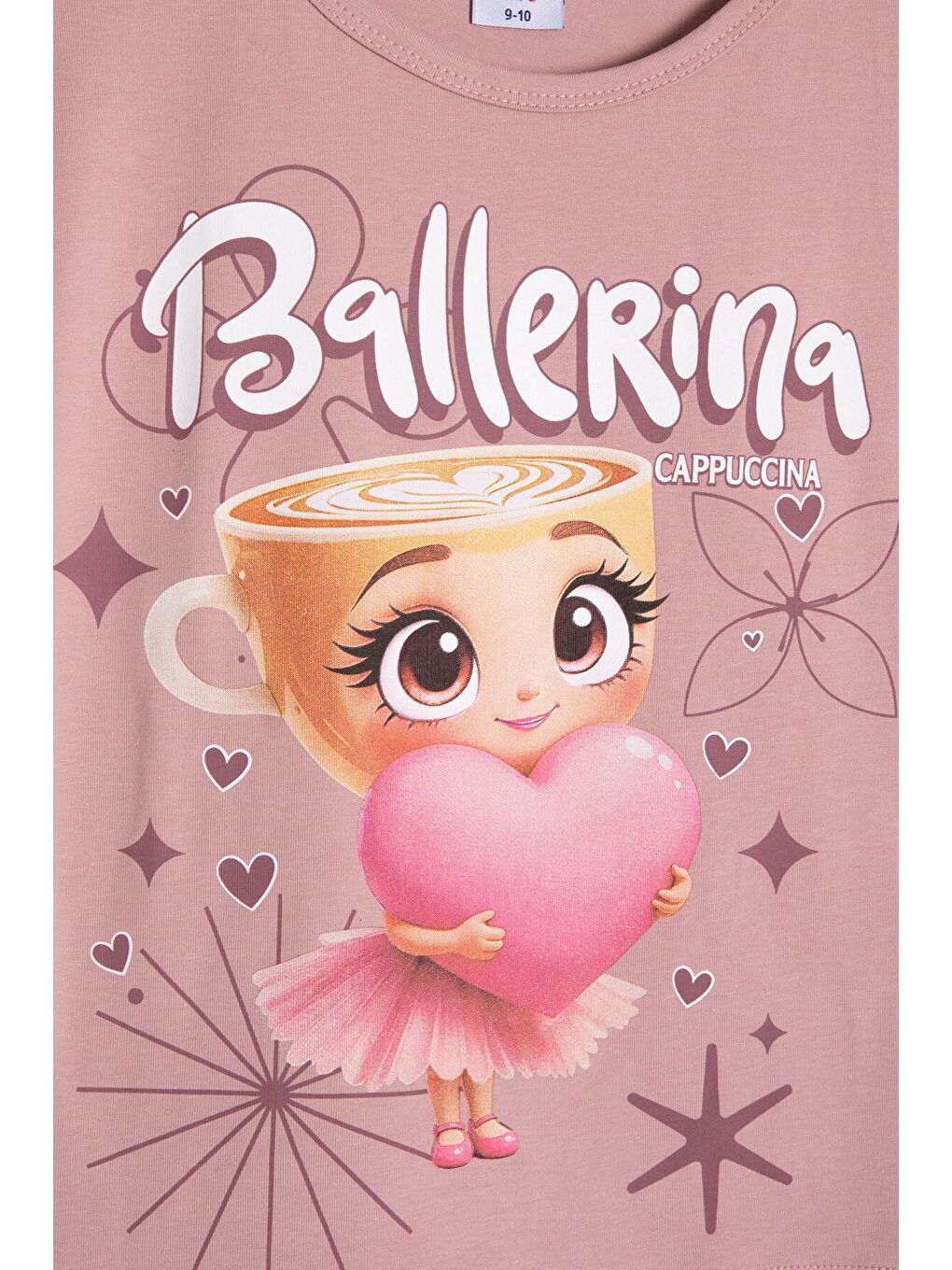 Pembe Gül Kurusu Karakter Baskılı Tişörtlü Fitilli Pantolonlu Kız Çocuk 2li Takım 23831-4