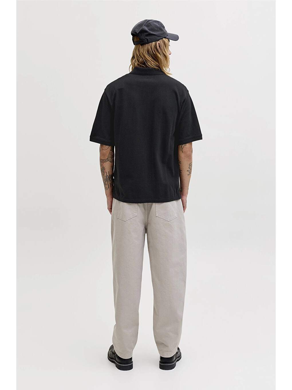 Siyah Essentials Jjearchive Logolu Pamuklu Polo Yaka T Shirt 12288877-2