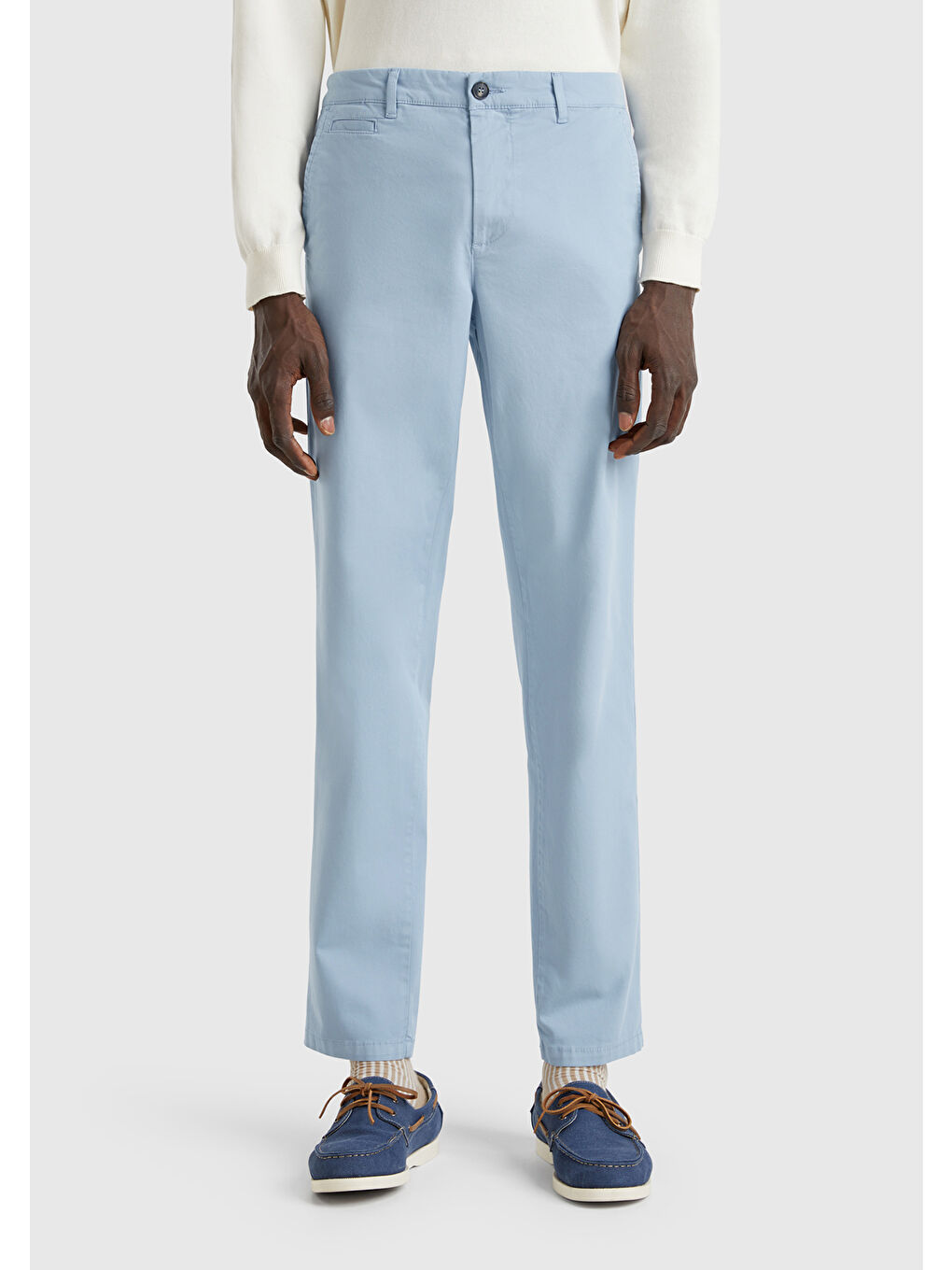 Erkek Açık Mavi Slim Fit Chino Pantolon