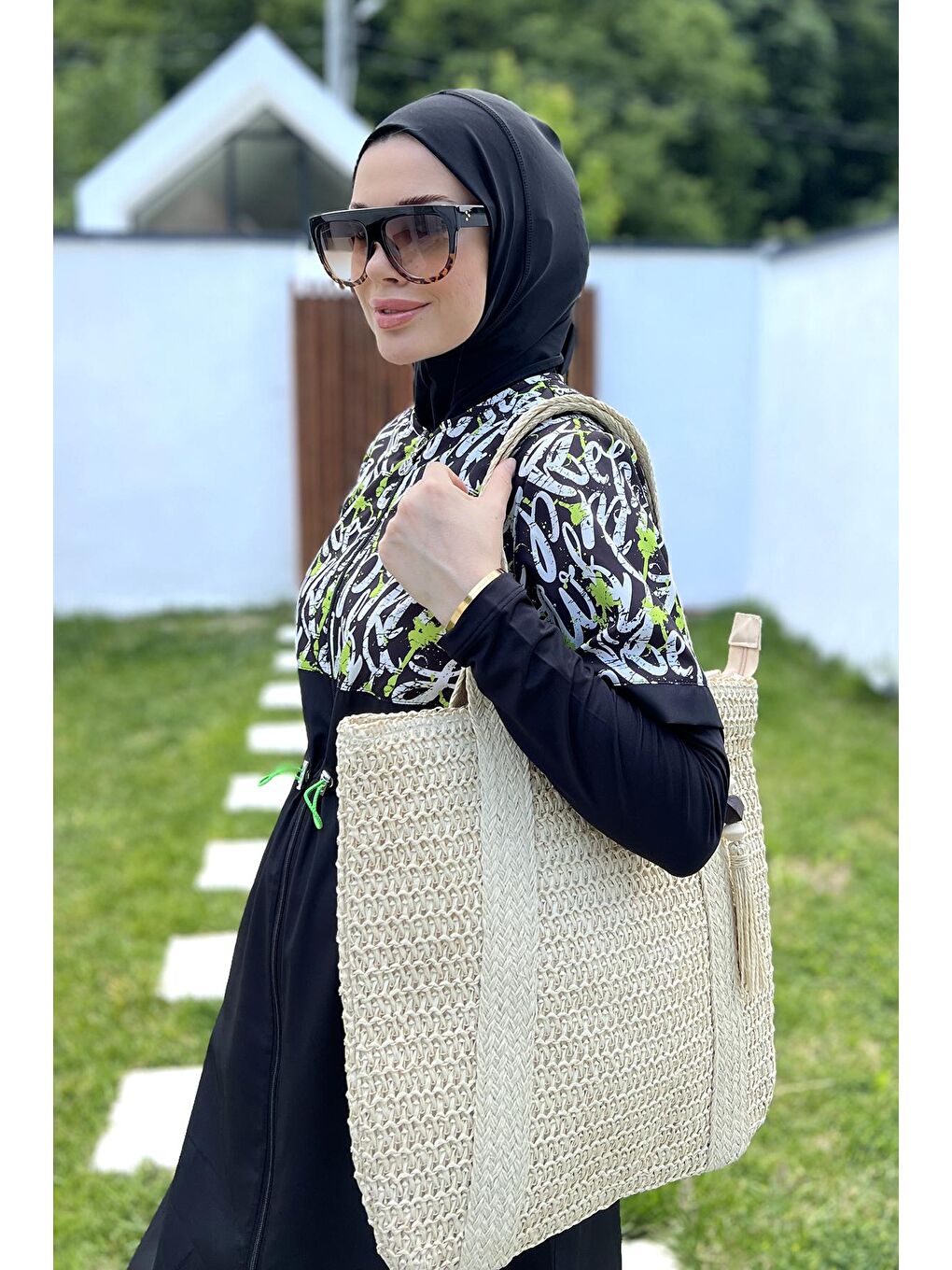 Hasır Plaj Çantası 009 Bej