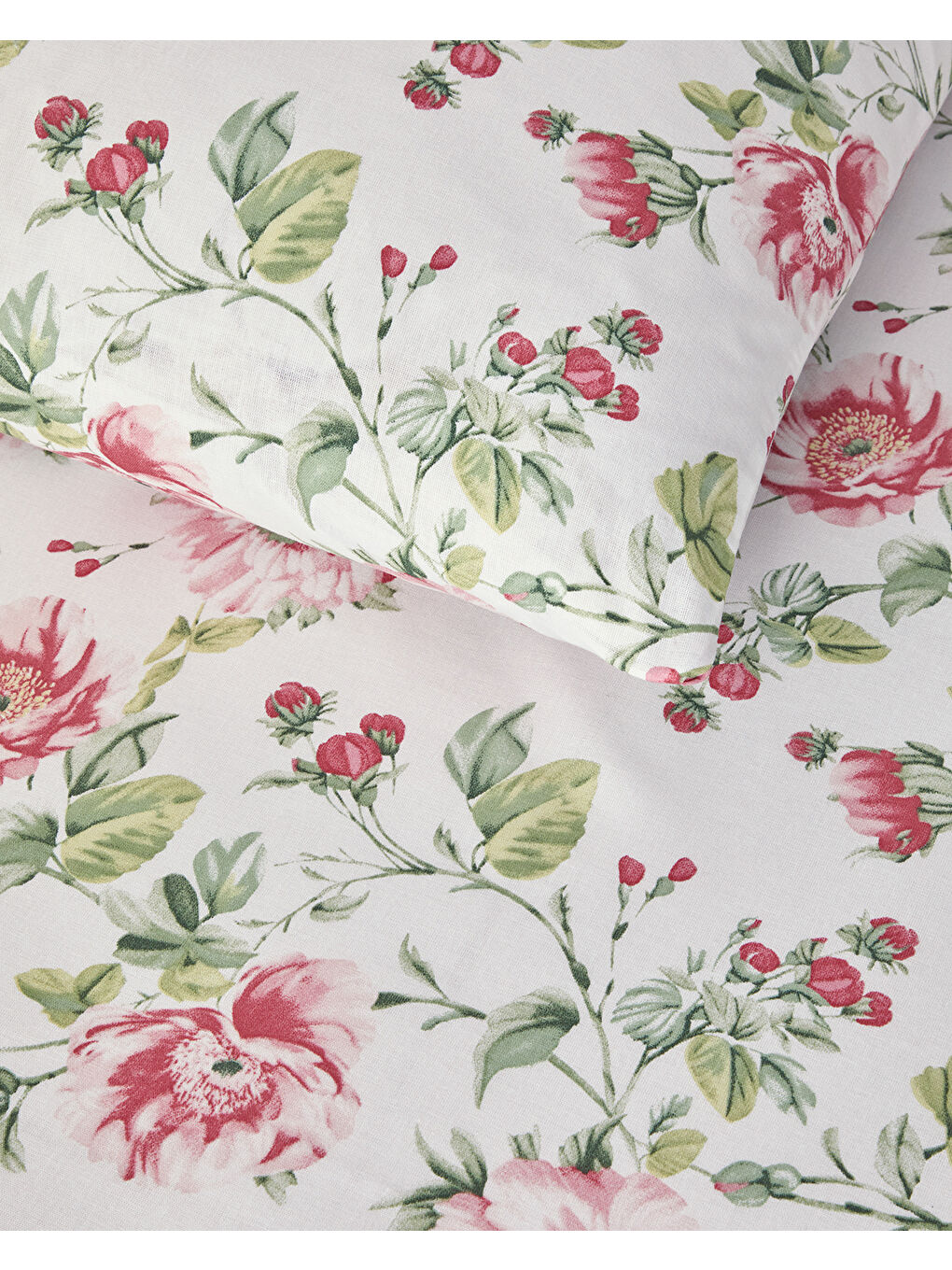 Sparkling Flowers Pamuklu Ranforce King Size Nevresim Takımı 240x220 cm Yeşil-3