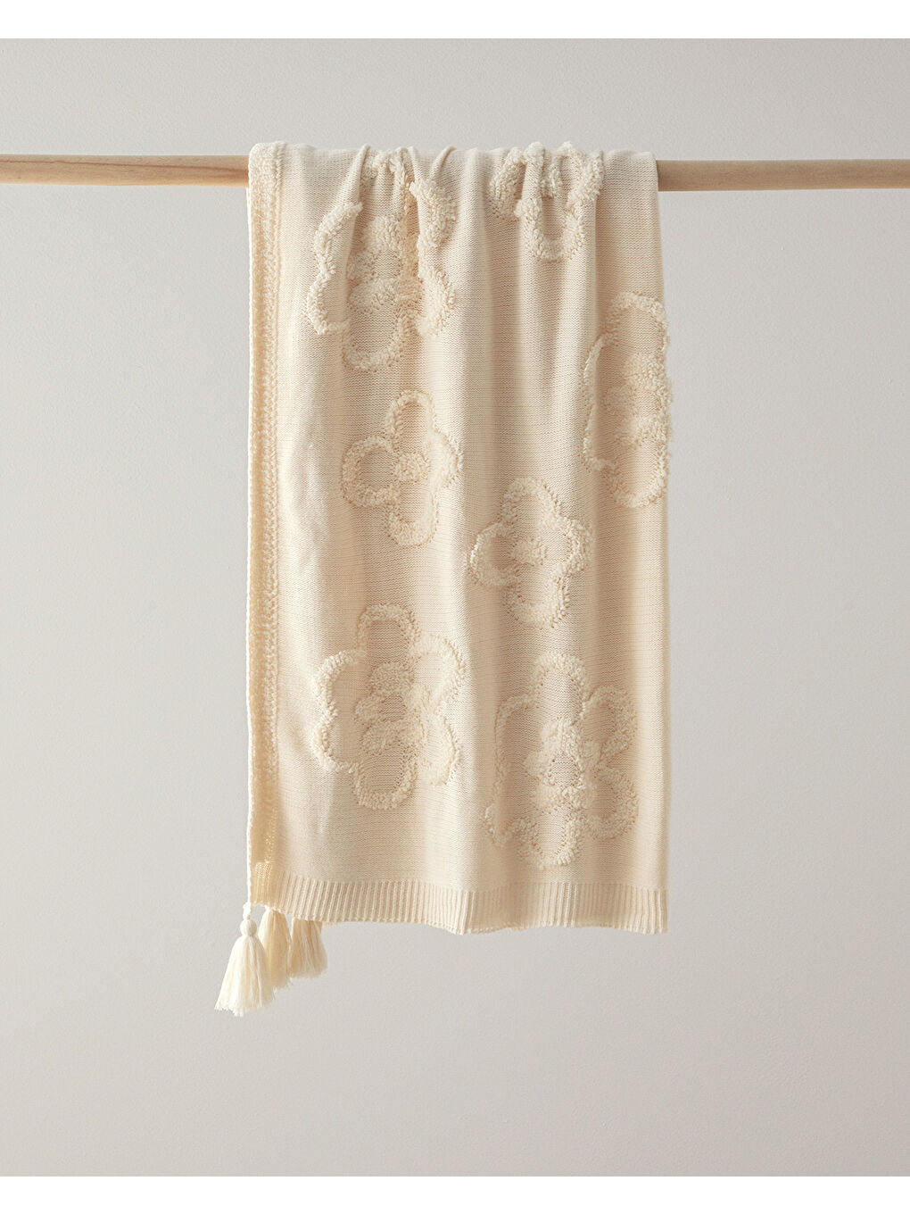 Gri Luxwrap Triko Koltuk Şalı Açık Taş