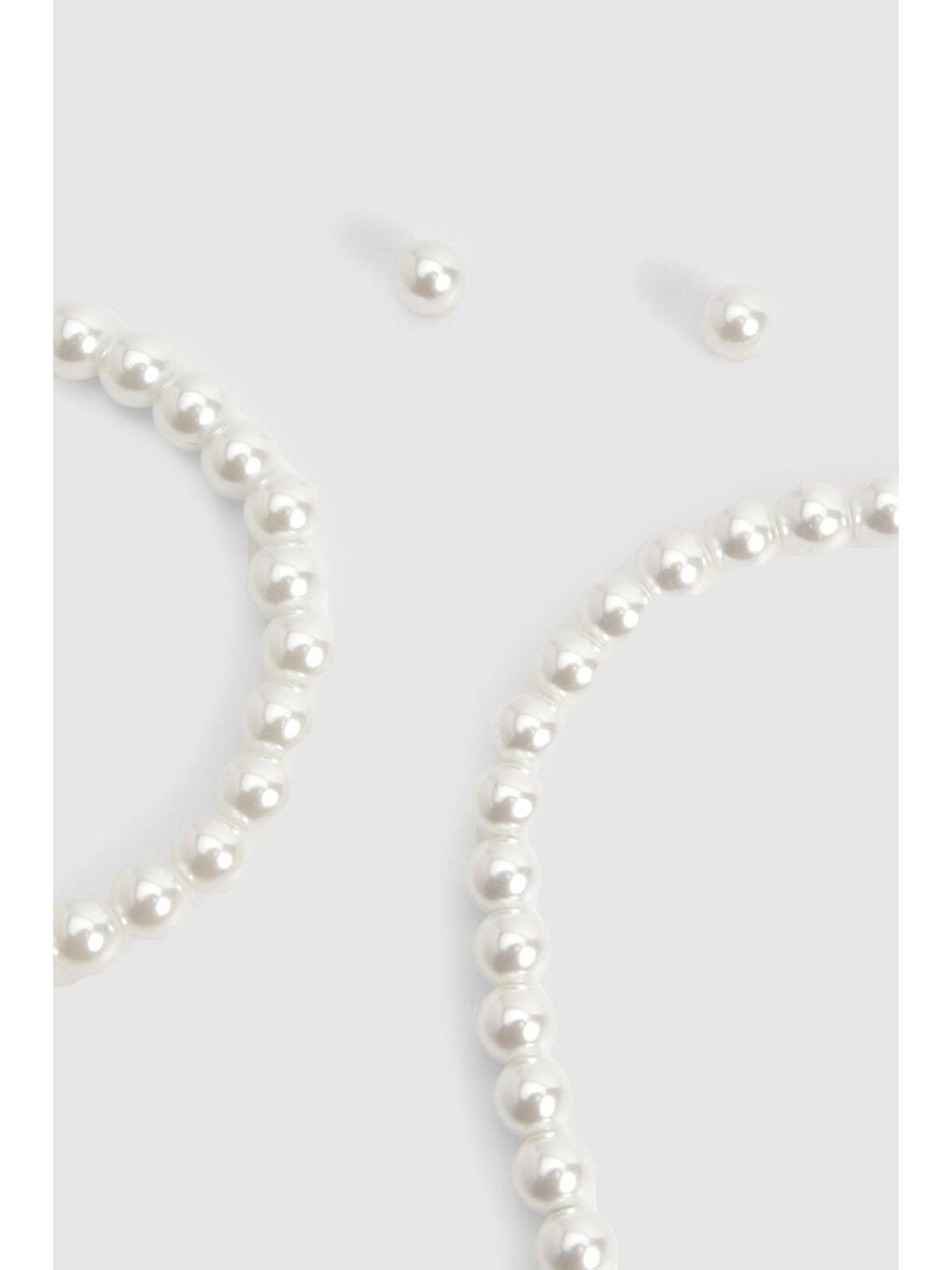 Beyaz İnci Kolye Küpe Bileklik Takı Seti-2