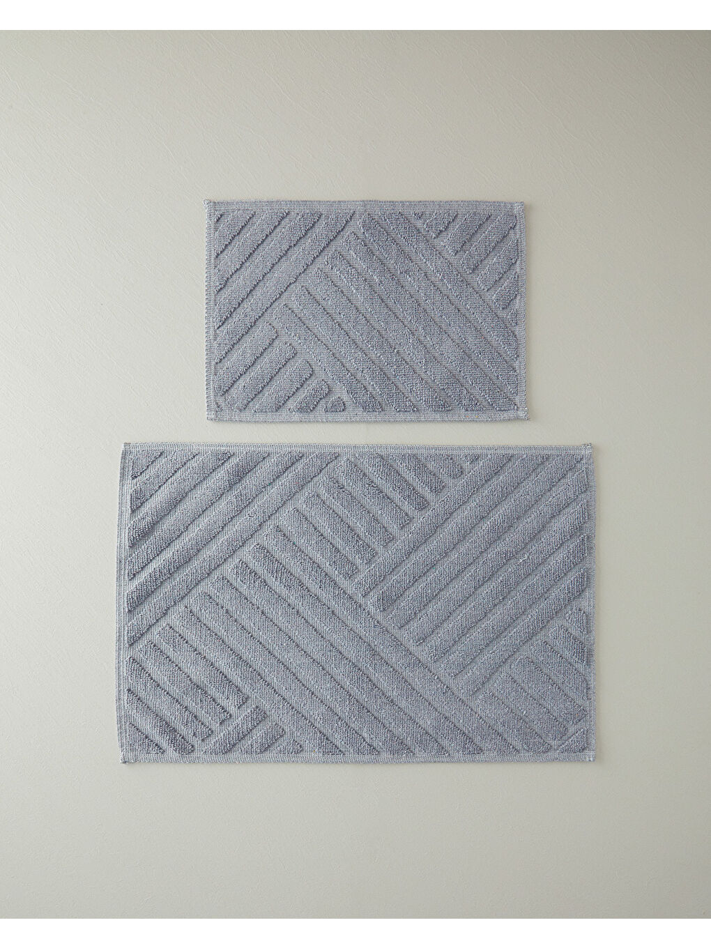 Linea Pamuklu Bukle Banyo Paspası Seti Gri