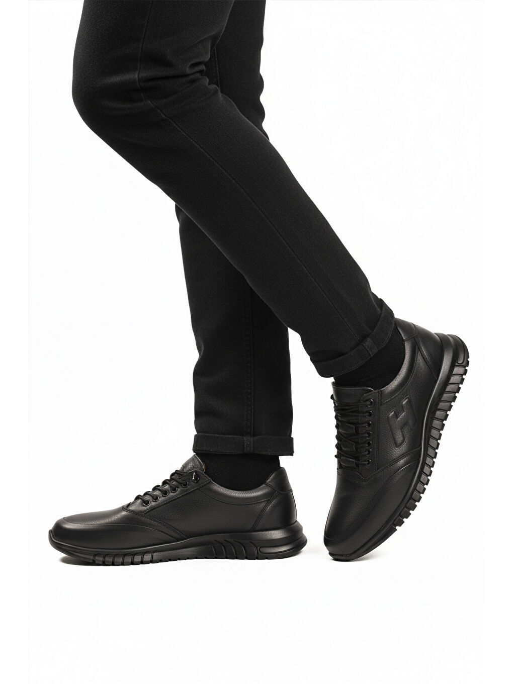 Siyah Bağcıklı Deri Jel Taban Anatomik Erkek Casual Ayakkabı 315 M-2