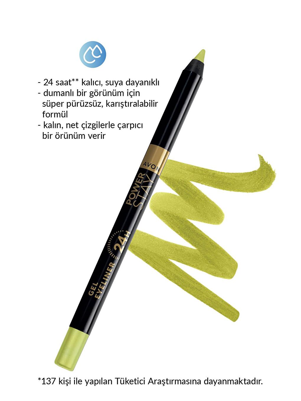 AVON Renksiz Power Stay Jel Eyeliner Lime - 3