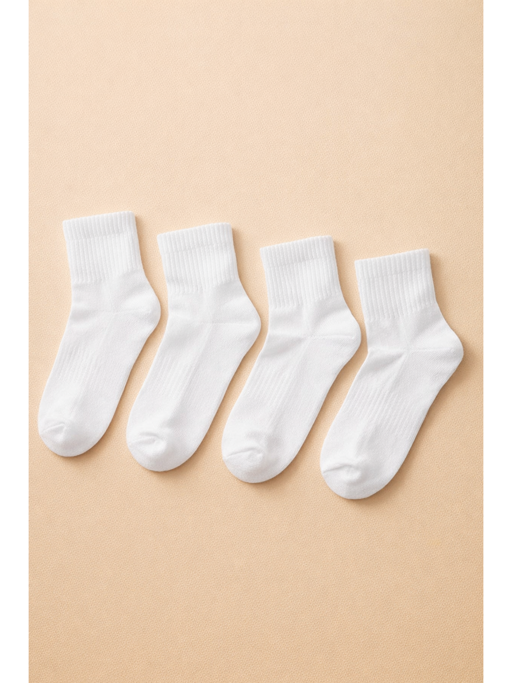 Unisex 4'Lü Step Çorap Beyaz