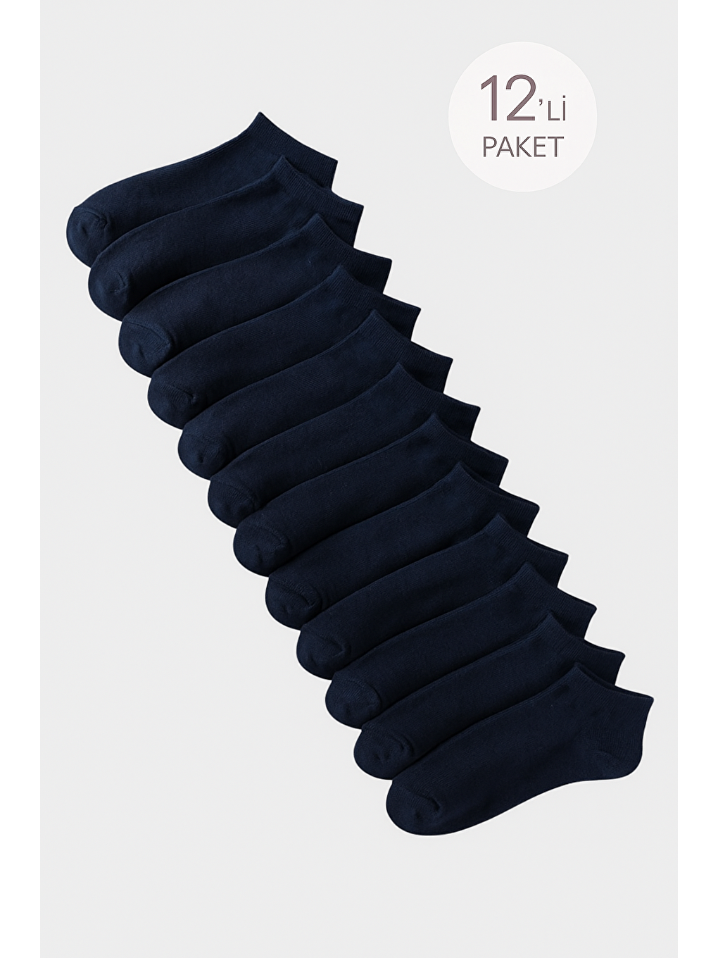 Unisex 12'Li Basic Step Çorap Lacivert-1