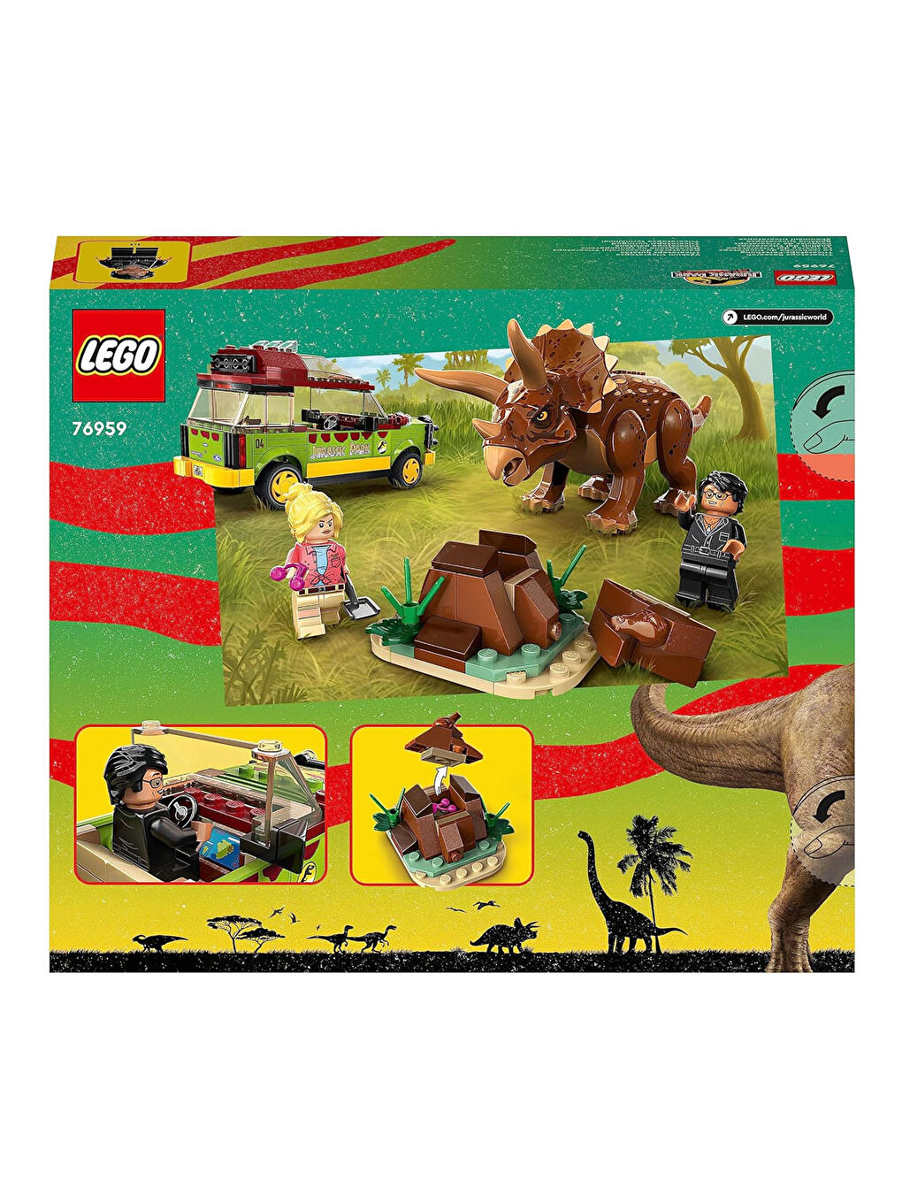 Lego Renksiz Jurassic World Triceratops Araması 76959 - 1