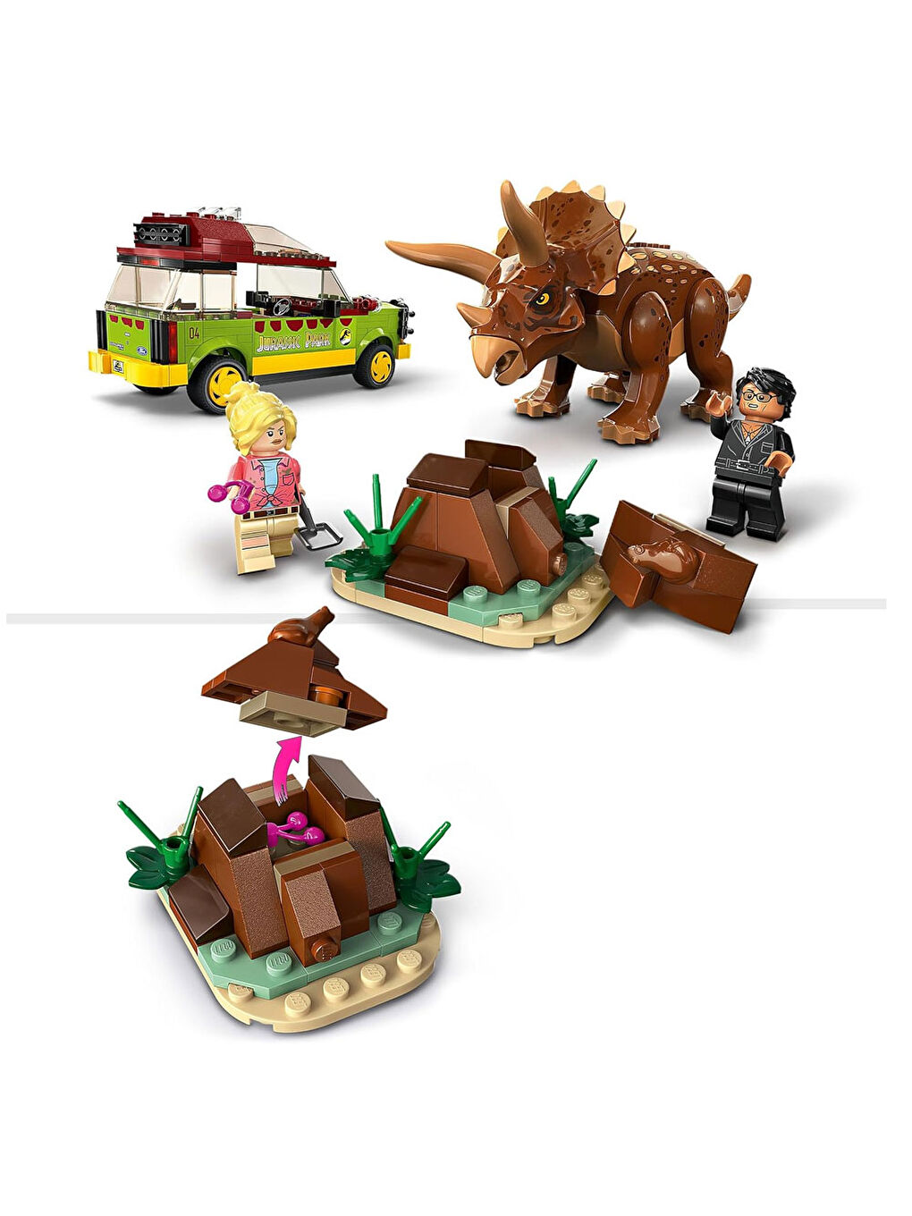 Lego Renksiz Jurassic World Triceratops Araması 76959 - 2