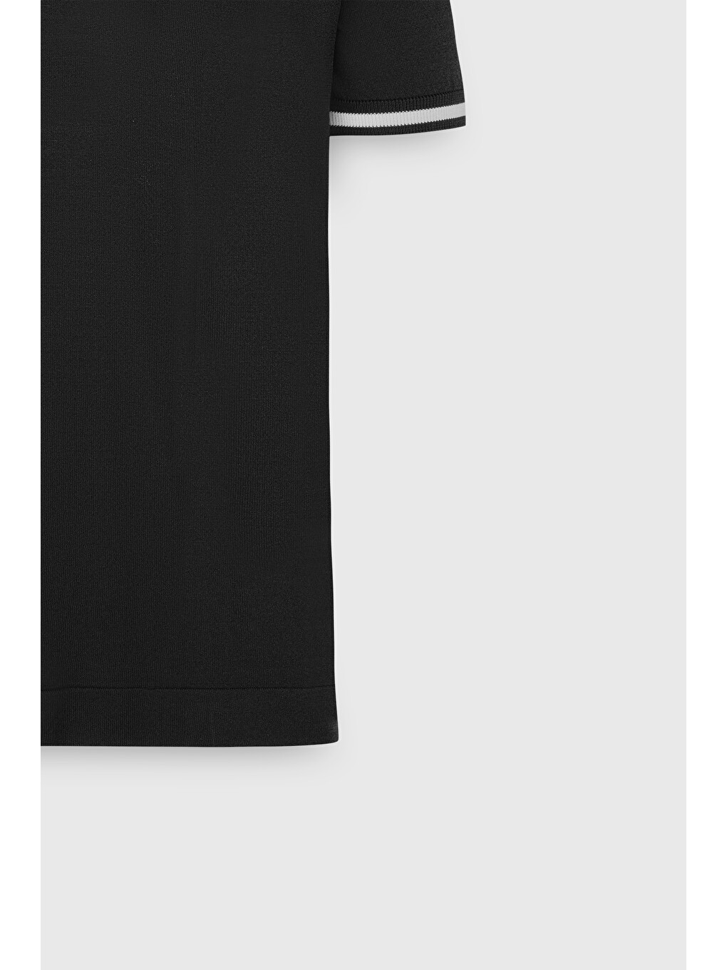 Erkek Siyah-Ekru Standart Fit Normal Kesim Polo Yaka Triko Tişört-7