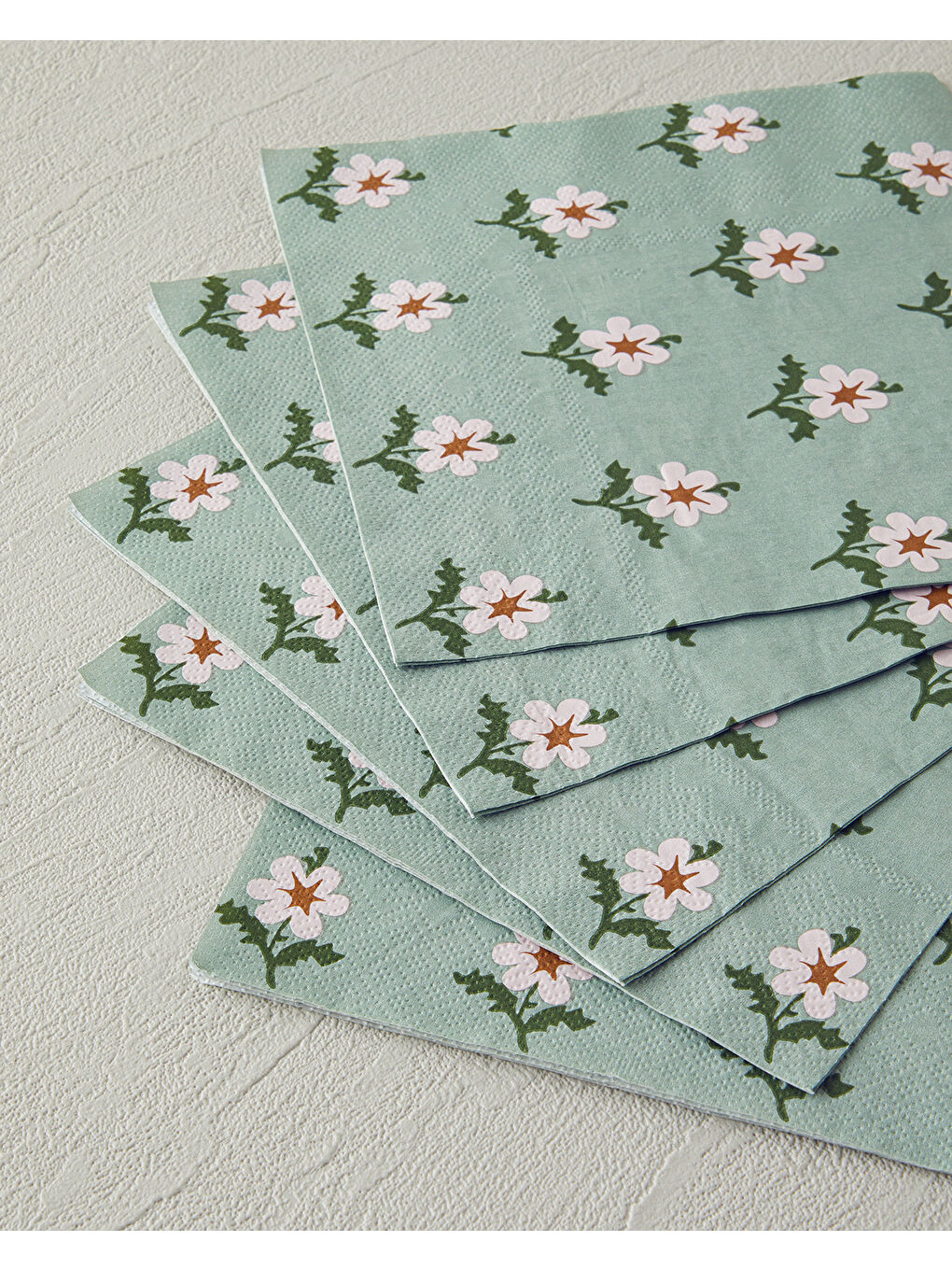 Retro Floral 20'li Kağıt Peçete 33x33 cm Yeşil-1