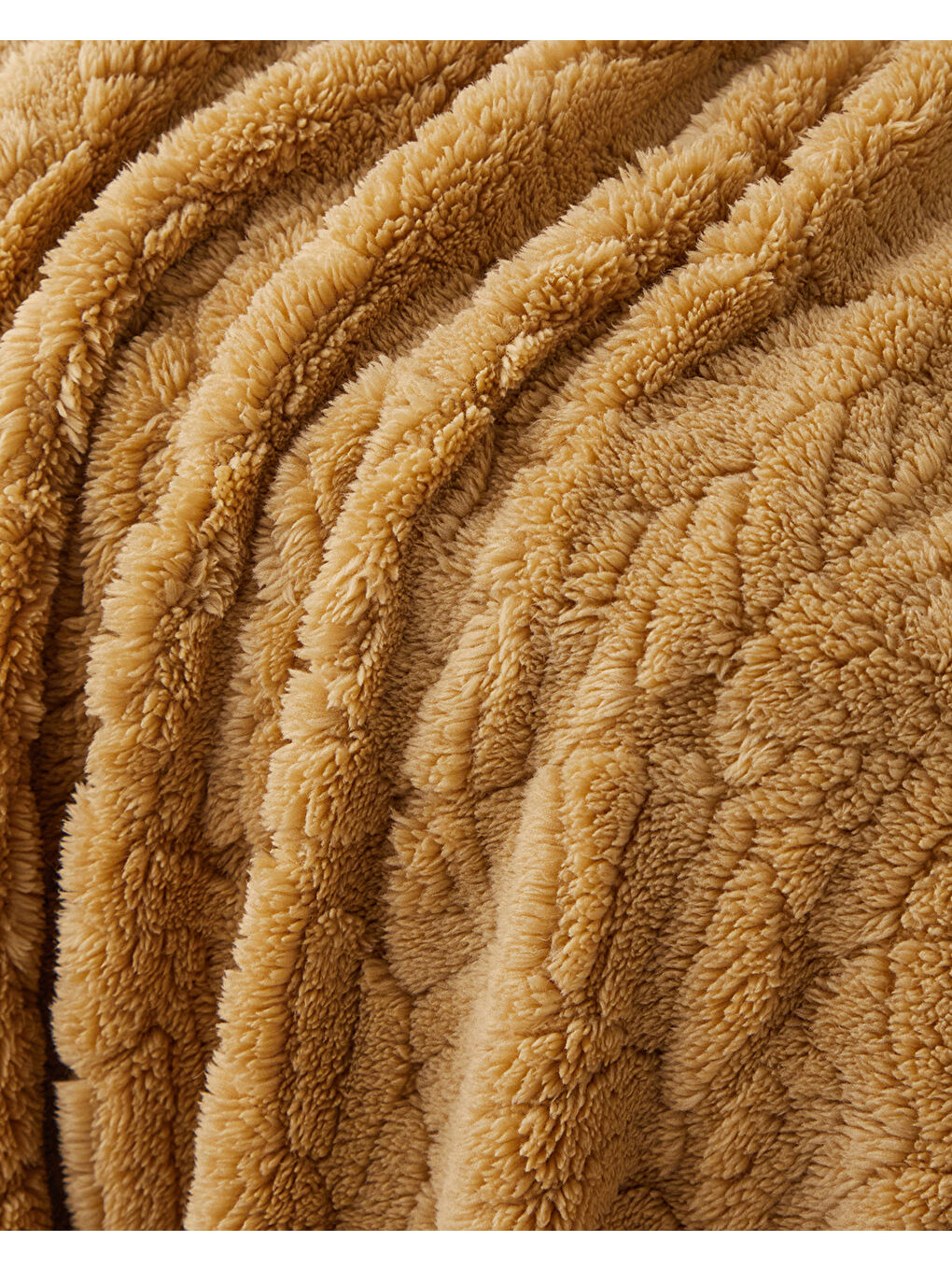 Sarı Leafy Garden Jakarlı Wellsoft Tv Battaniye 120x160 cm Hardal-2