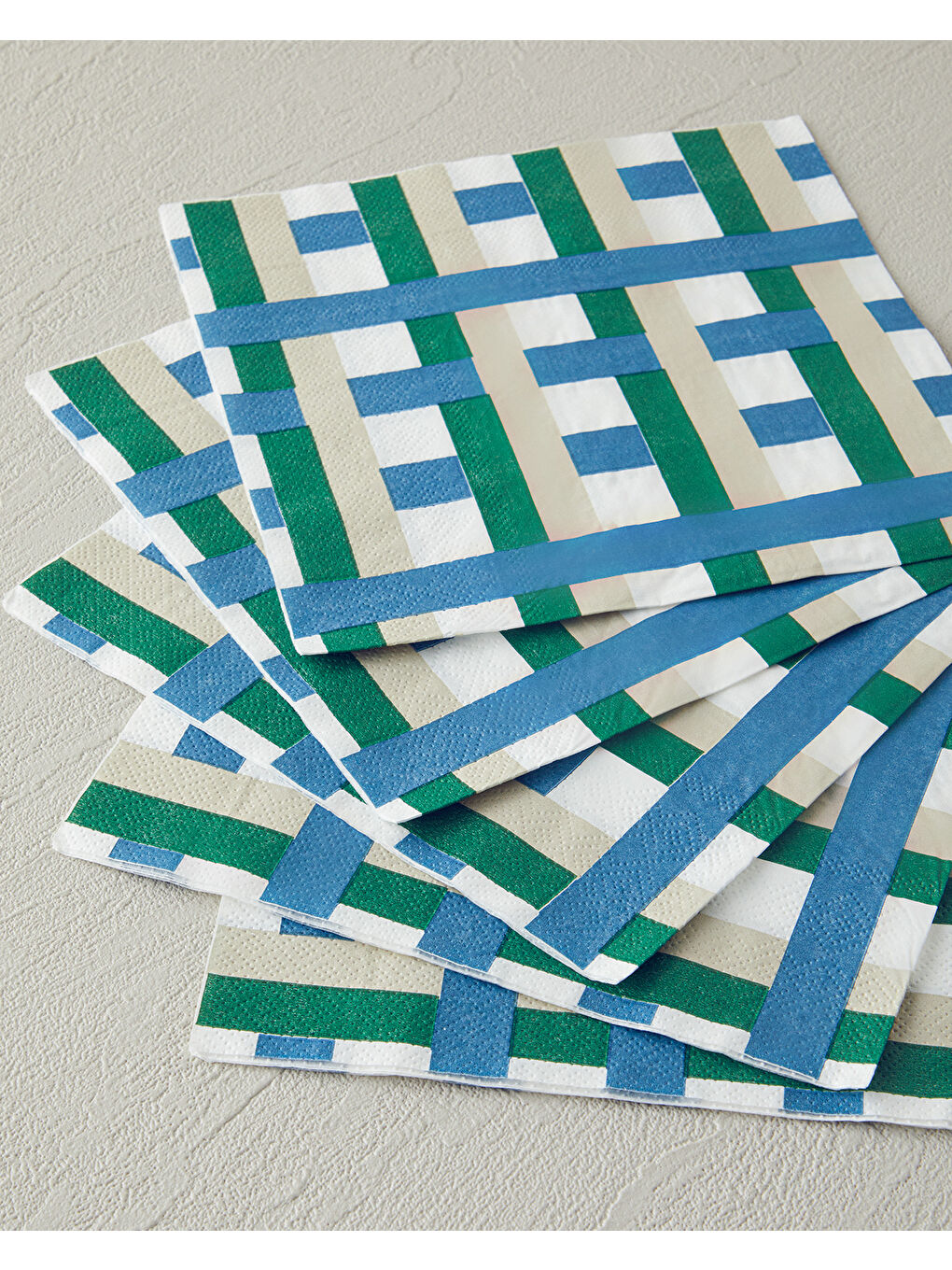 Retro Plaid 20'li Kağıt Peçete 33x33 cm Yeşil-1