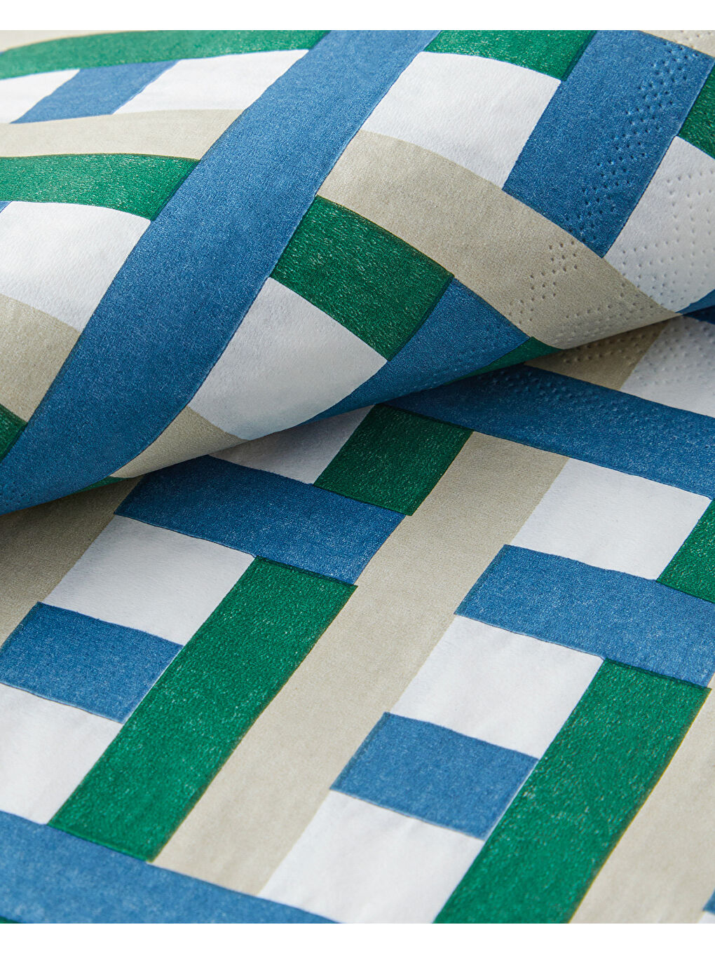 Retro Plaid 20'li Kağıt Peçete 33x33 cm Yeşil-2