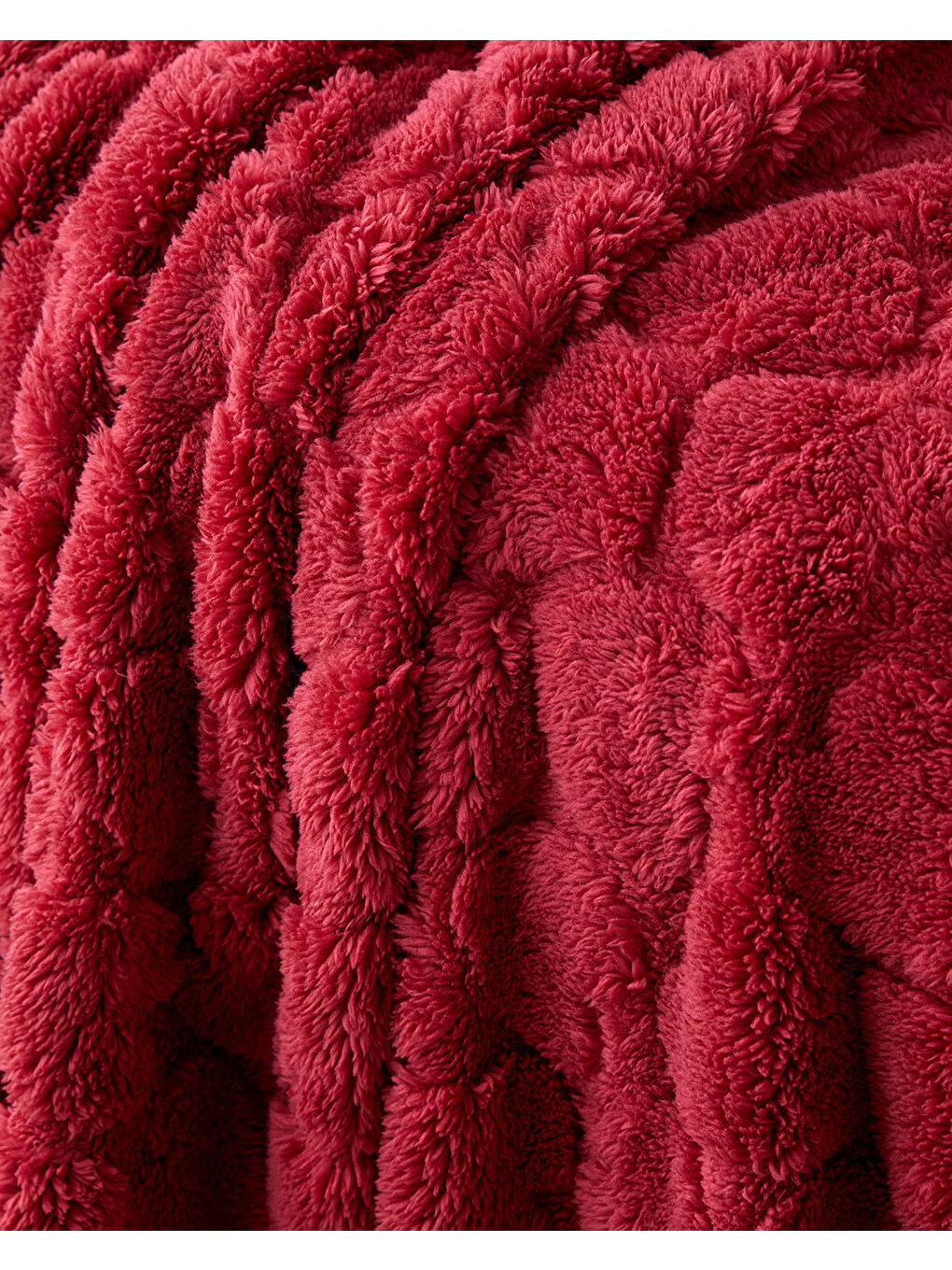 Romantic Hearts Jakarlı Wellsoft Tv Battaniye 120x160 cm Koyu Kırmızı-2