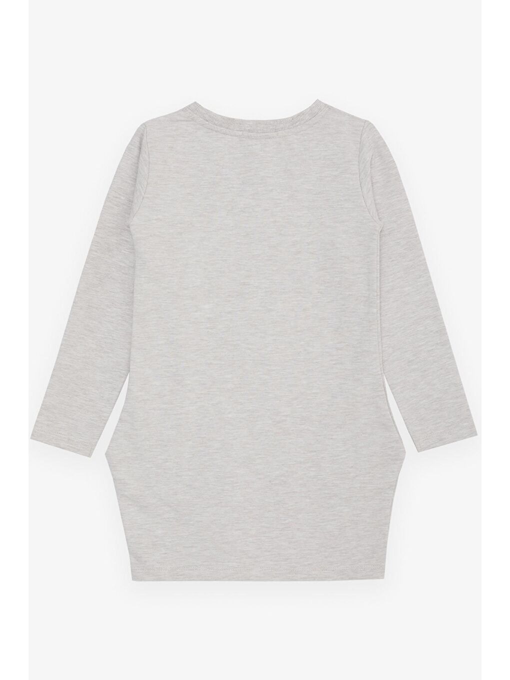 Kız Çocuk Tunik Mutluluk Temalı Yazı Baskılı Bej Melanj (8-12 Yaş)