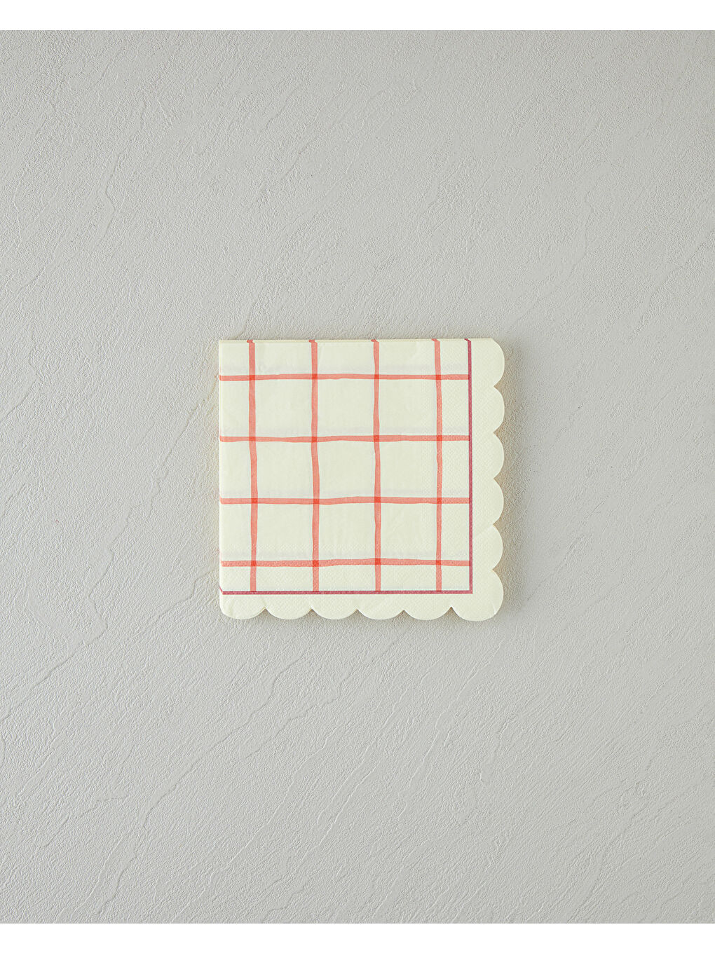 Ekru Retro Gingham 20'li Kağıt Peçete 33x33 cm Krem