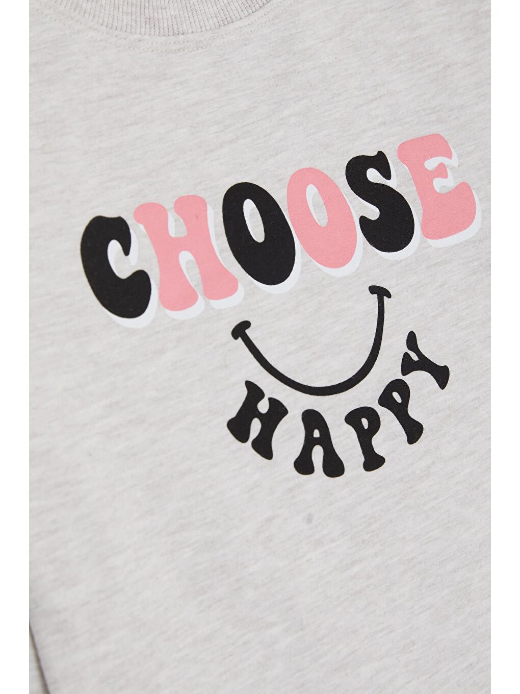 Kız Çocuk Tunik Mutluluk Temalı Yazı Baskılı Bej Melanj (8-12 Yaş)-2