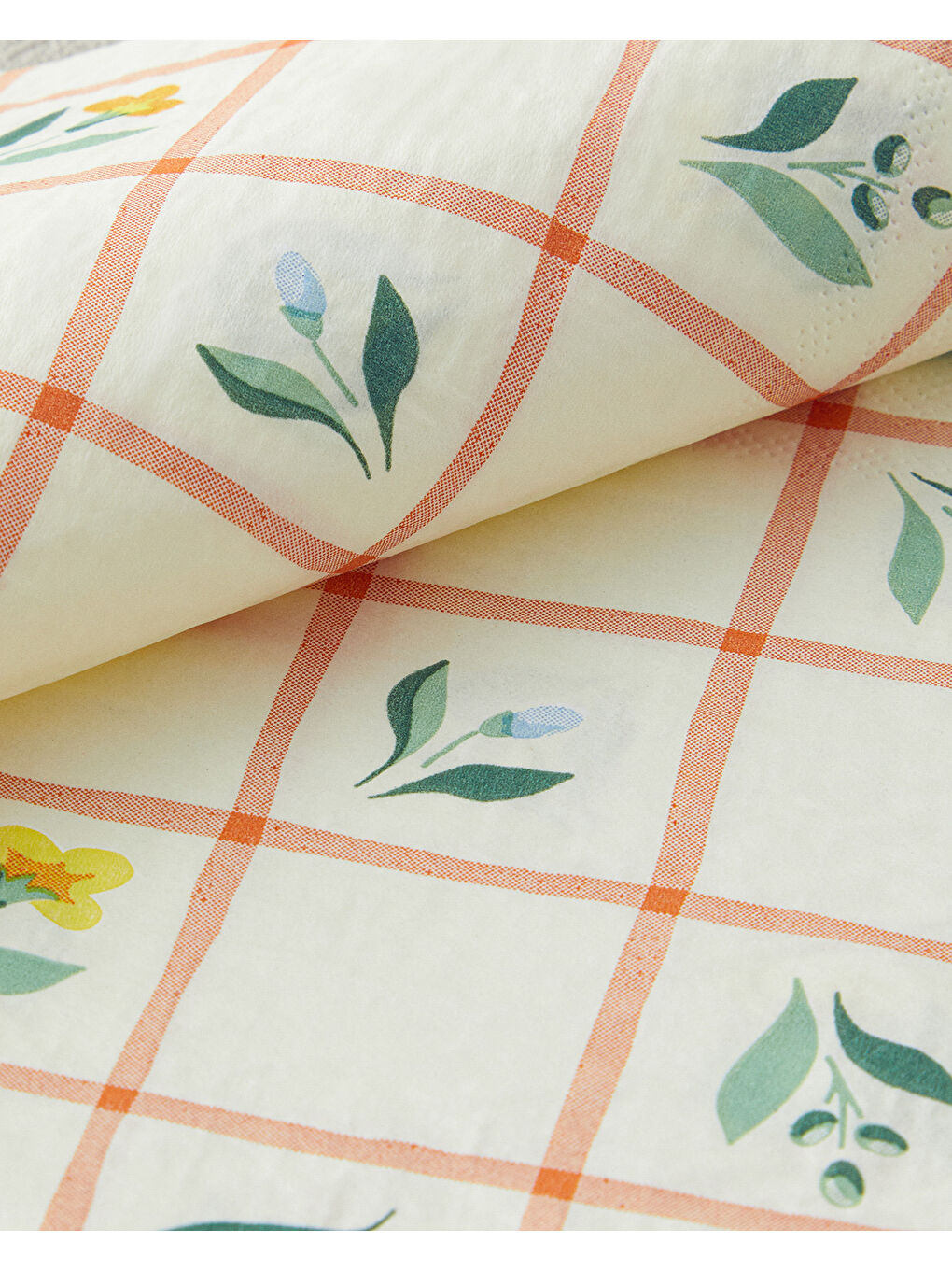 Ekru Retro Flowery 20'li Kağıt Peçete 33x33 cm Krem-2