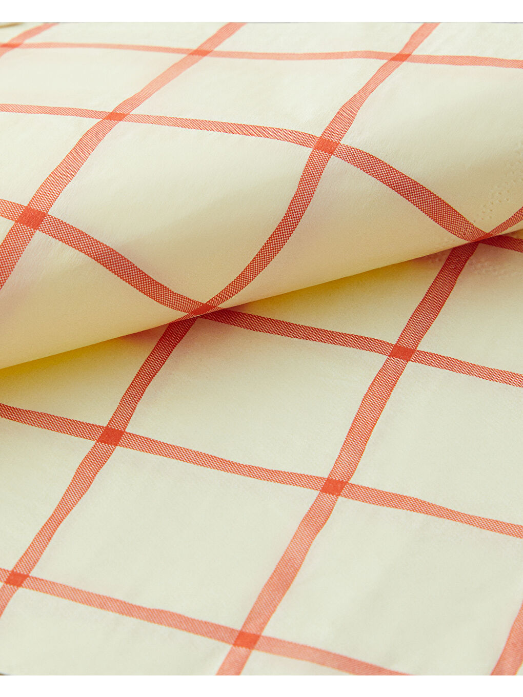Ekru Retro Gingham 20'li Kağıt Peçete 33x33 cm Krem-2