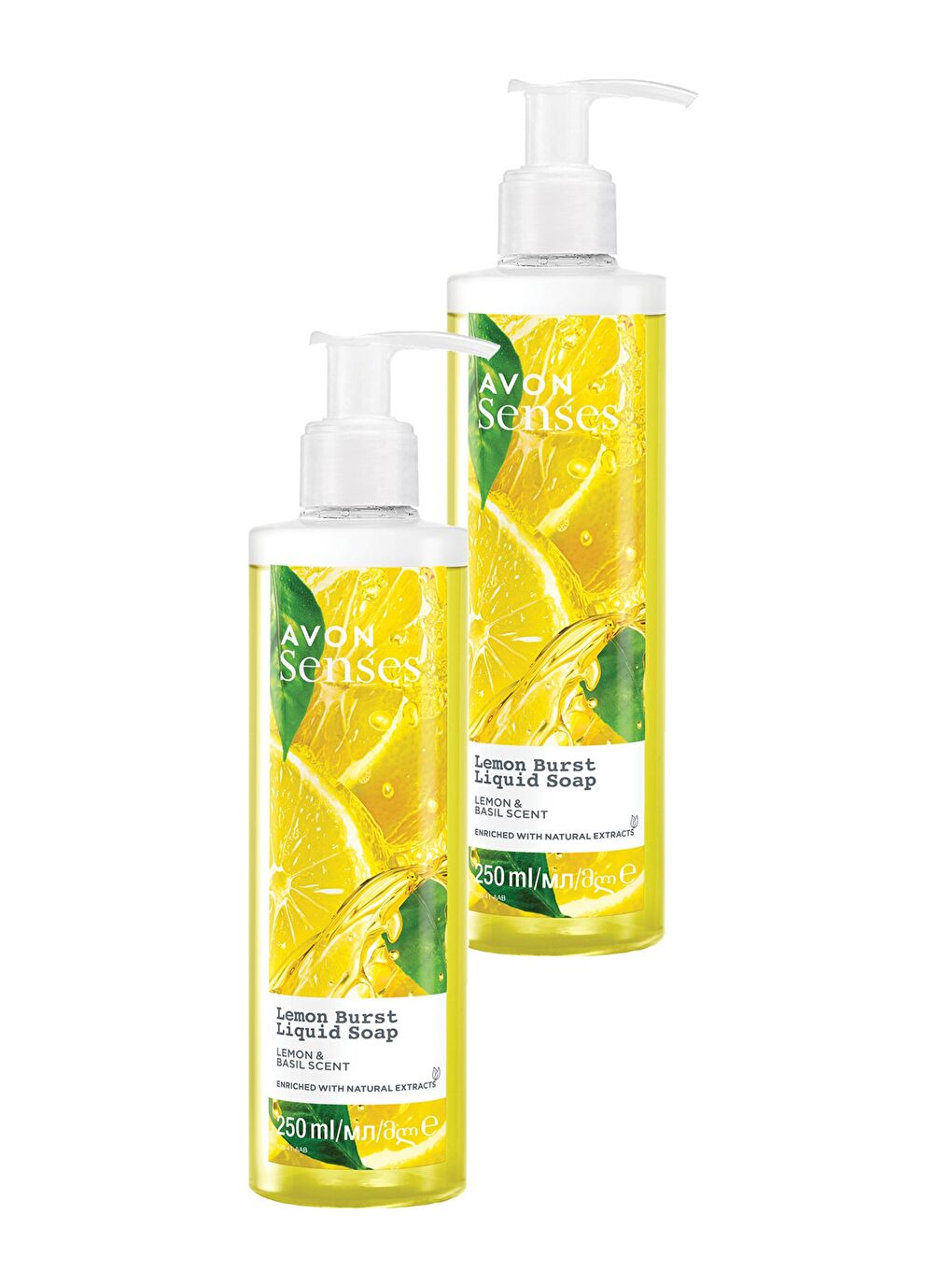 AVON Renksiz Senses Lemon Burst Limon ve Reyhan Kokulu Sıvı Sabun 250 Ml. İkili Set