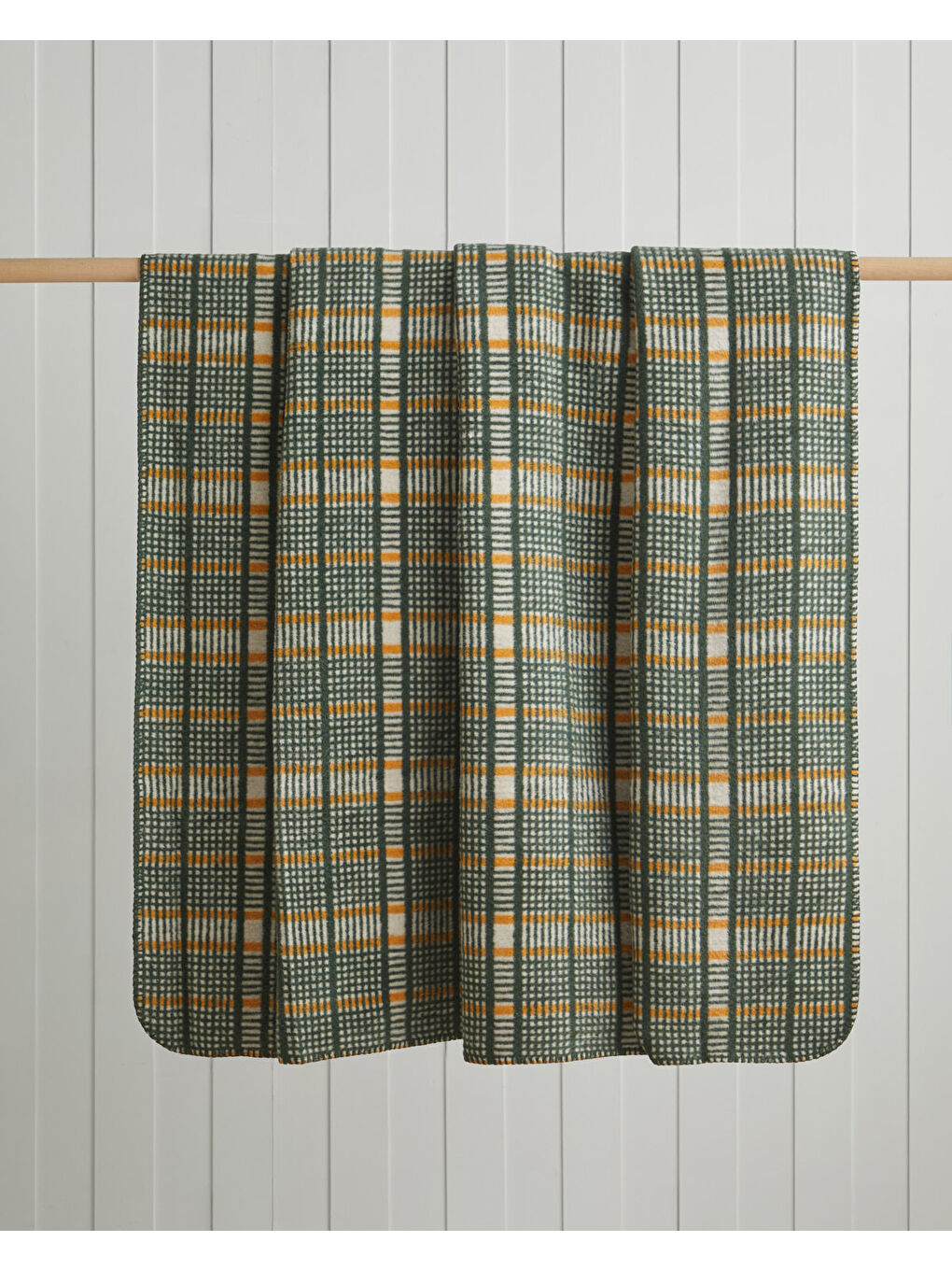 Plaid Tale Pamuk Akrilik Çift Kişilik Battaniye 200x220 cm Koyu Yeşil-1