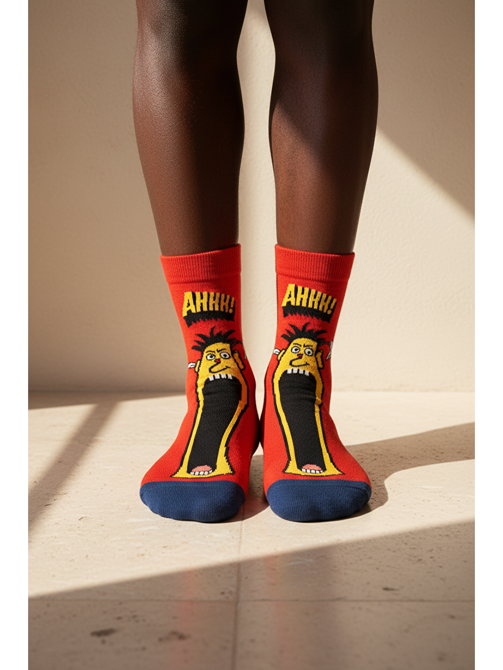 Karışık Unisex Pop Art Angry Soket Çorap-1