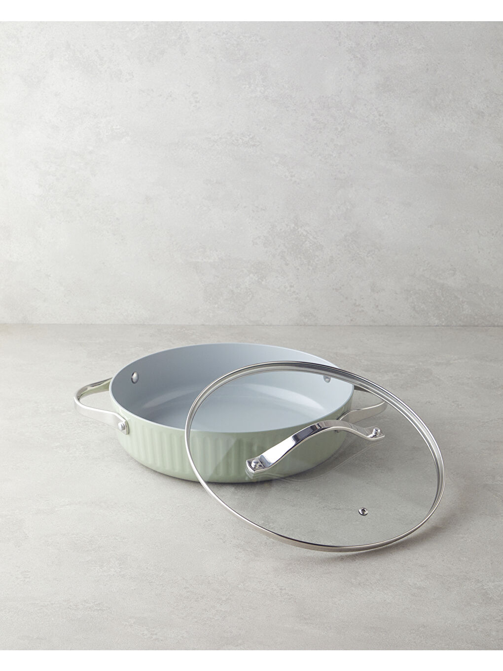 Berlin Fusion Pro Basık Tencere 28 cm Yeşil-1