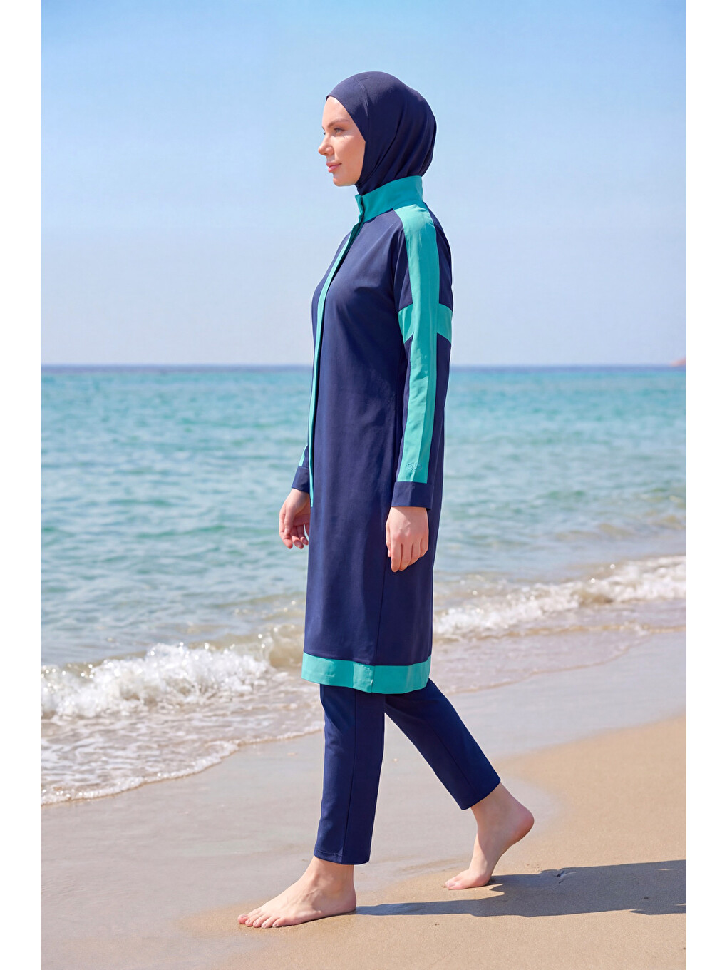 Tam Kapalı Tesettür Mayo M2528-2 Lacivert-2