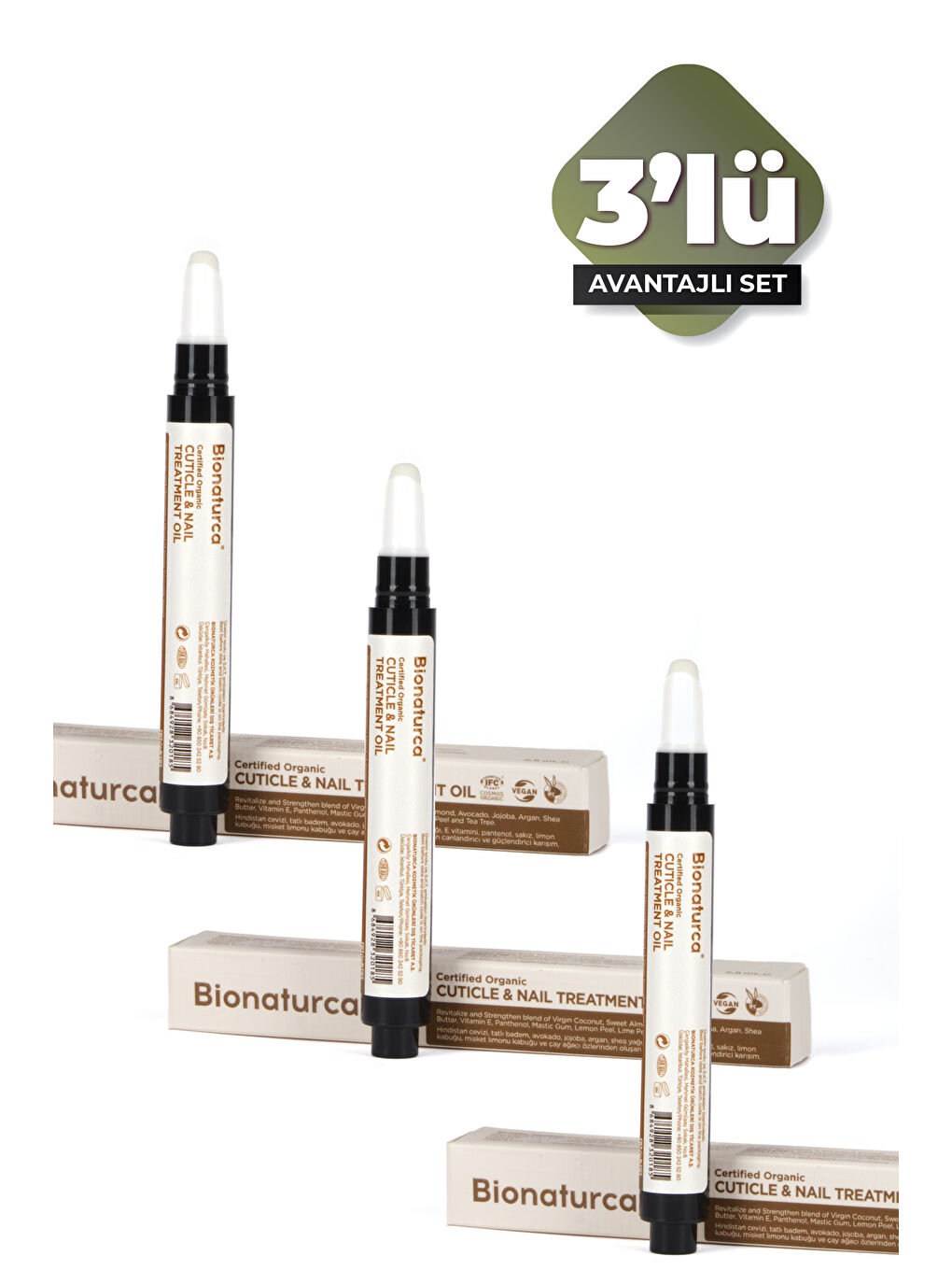 3’lü Organik Sertifikalı Tırnak ve Tırnak Eti Bakım Yağı-1