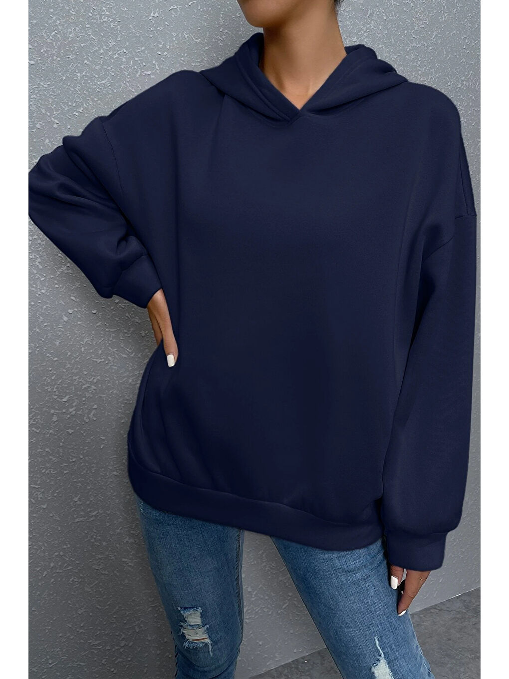 uyguntarz Lacivert Unisex Nothing Baskılı Sweatshirt