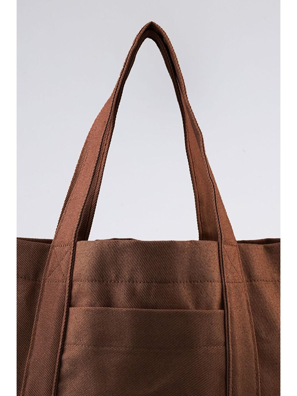 Kısa Sap Cepli Model Kahverengi Çanta-4