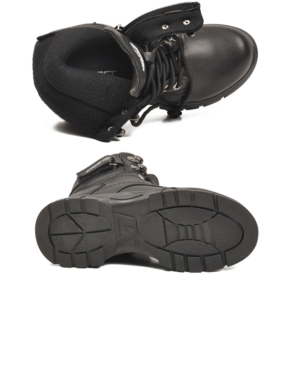 Siyah İçi Polarlı Kaymaz Taban Unisex Çocuk Bot 24035 F-4