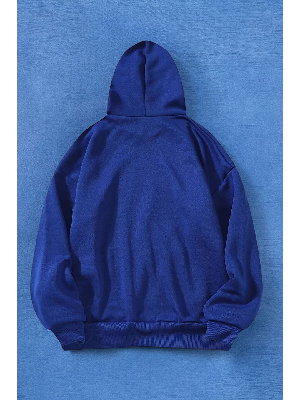 uyguntarz Mavi Papatya Kelebek Baskılı Oversize Sweatshirt - 1