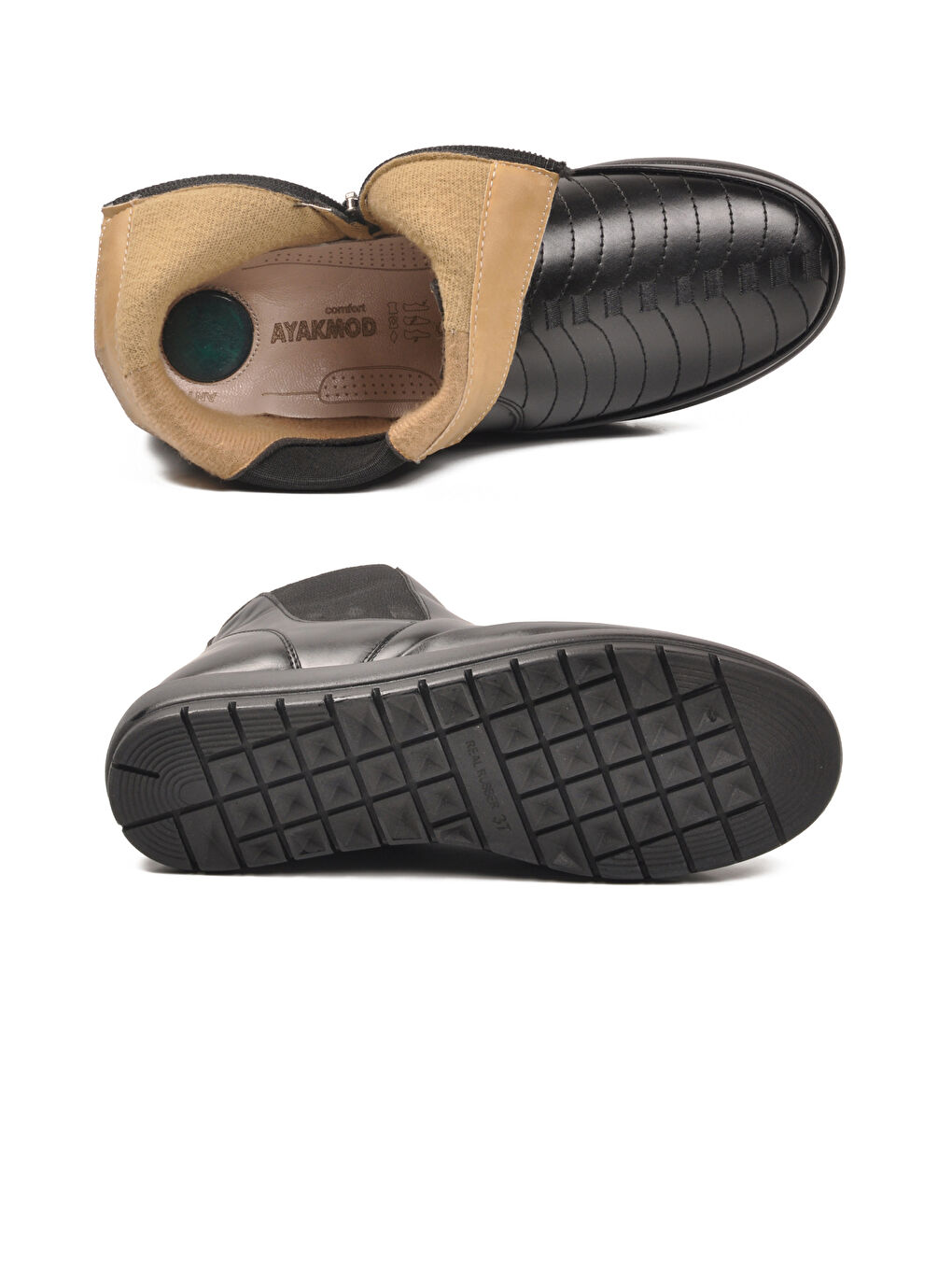 Siyah Jel Taban Anatomik Fermuarlı Kadın Bot 311 Z-4