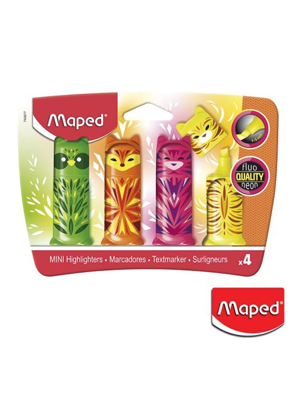 Maped Karışık Asorti Mini Cute Fosforlu Kalem 4'lü Blister