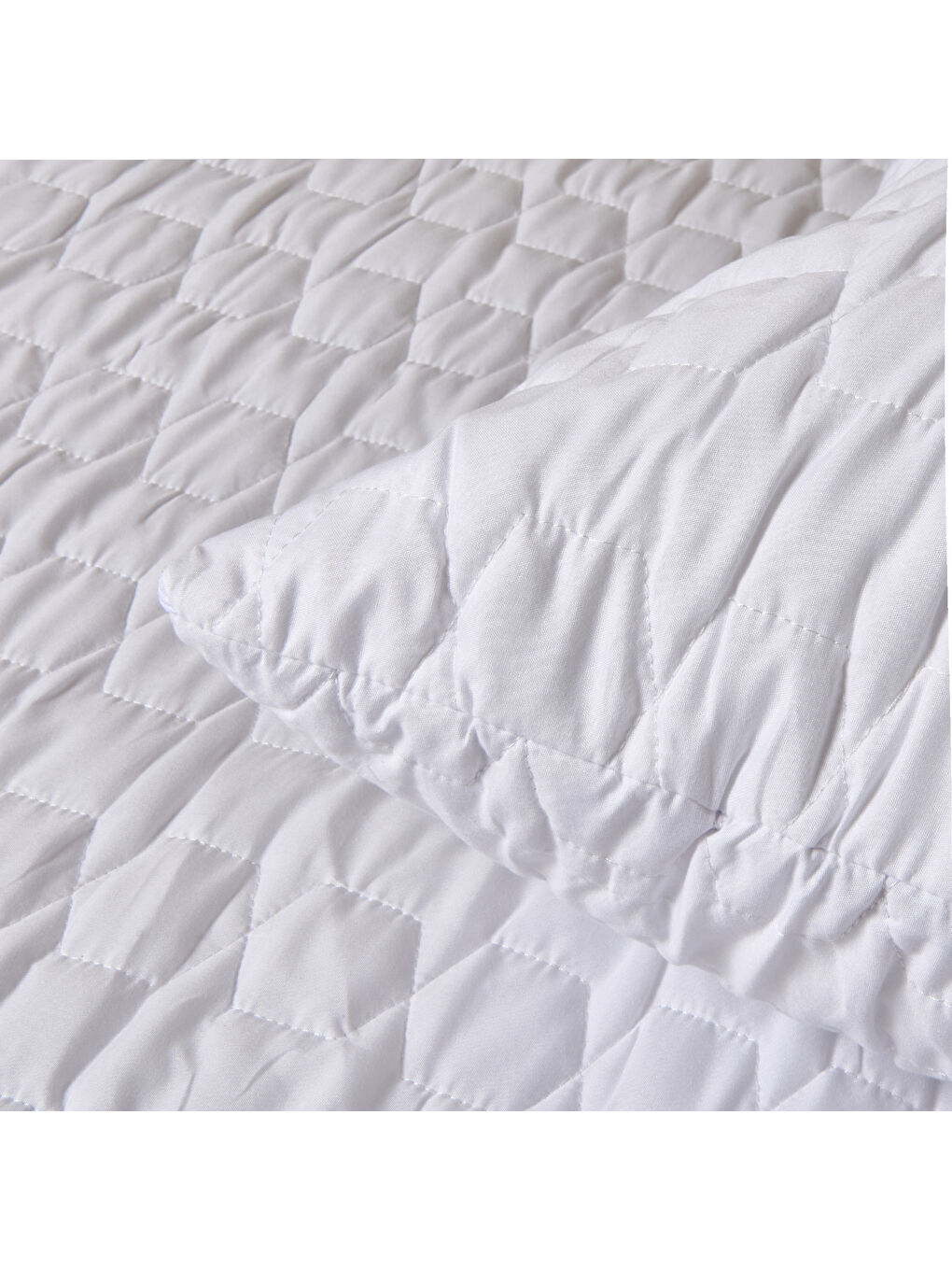 Soft Sıvı Geçirmez Kapitoneli Yastık Alezi - Beyaz - 50x70 cm-1