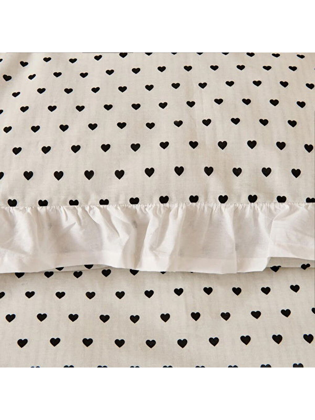 Siyah Soft Moyo Tek Kişilik Nevresim Takımı - Beyaz / Antrasit-1