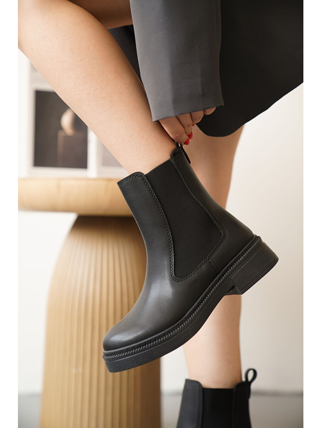 Siyah D0742 Soğuk Geçirmez Kışlık Kadın Bot & Bootie-2