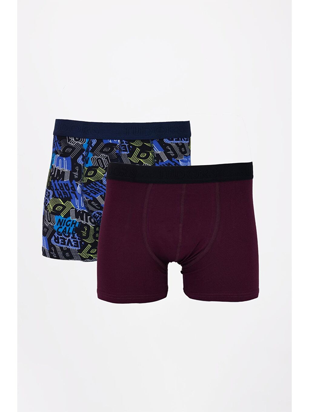 Karışık Erkek 2'Li Pamuk Elastanlı Esnek Kumaş Boxer